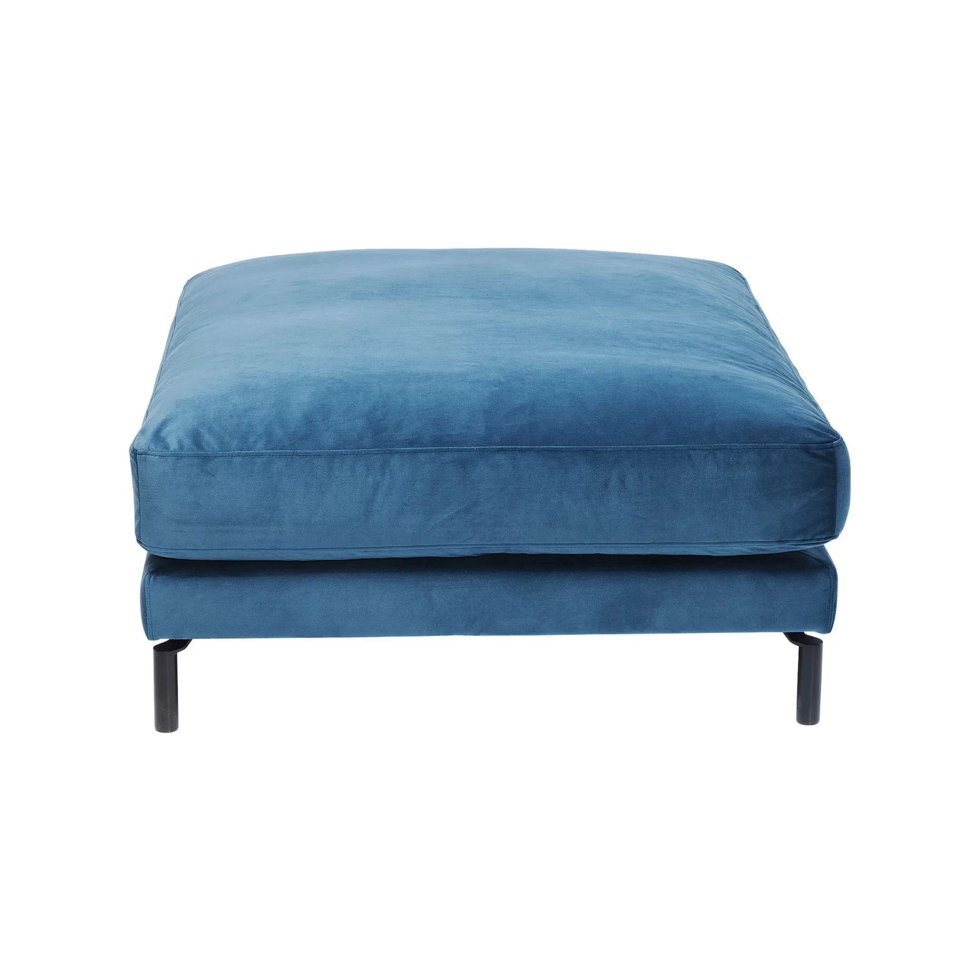 KARE Design Repose-pieds Lullaby Velours Bleu Pétrole ^ Tabouret & Pouf