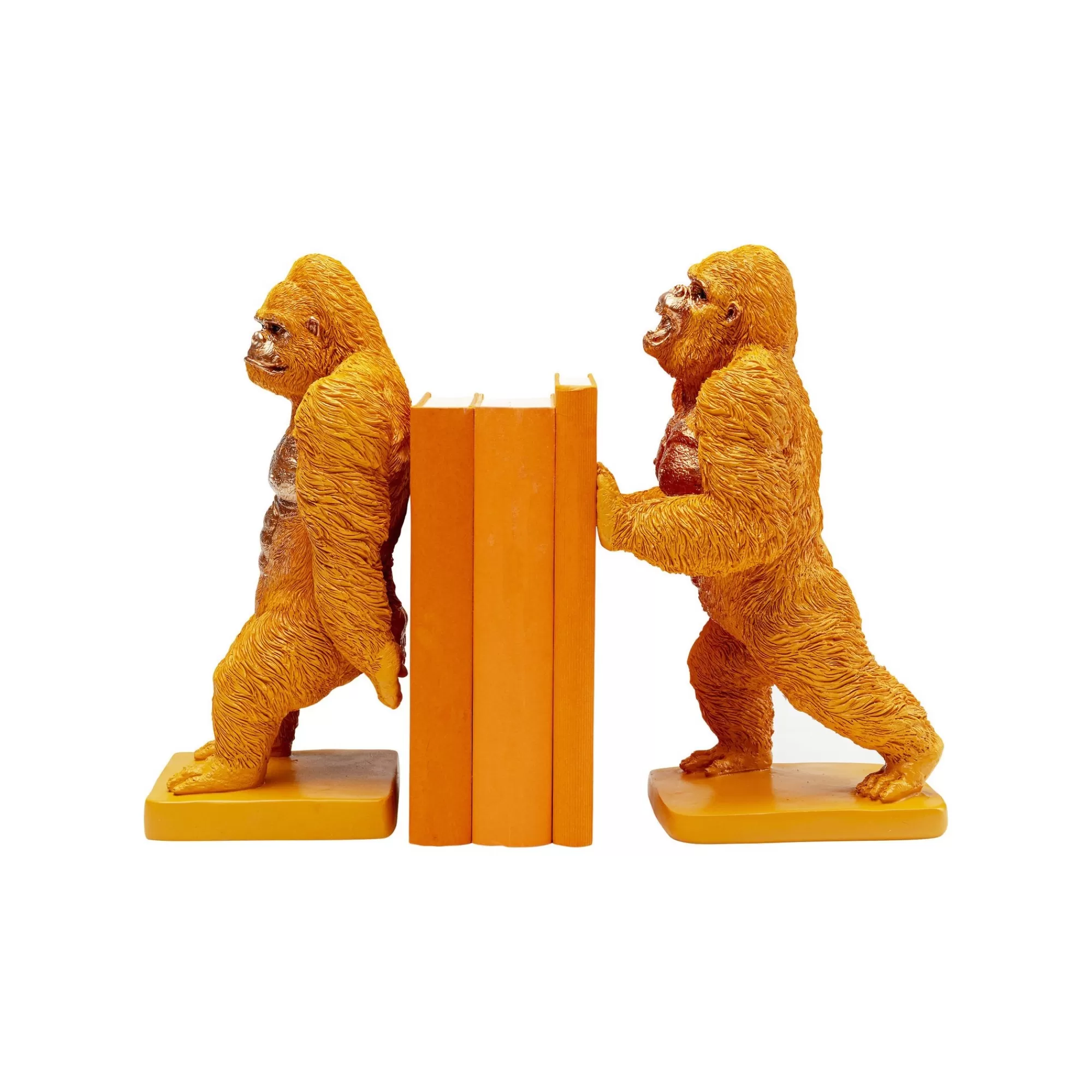 KARE Design Serre-livres Gorilles Oranges Set De 2 ^ Serrelivres