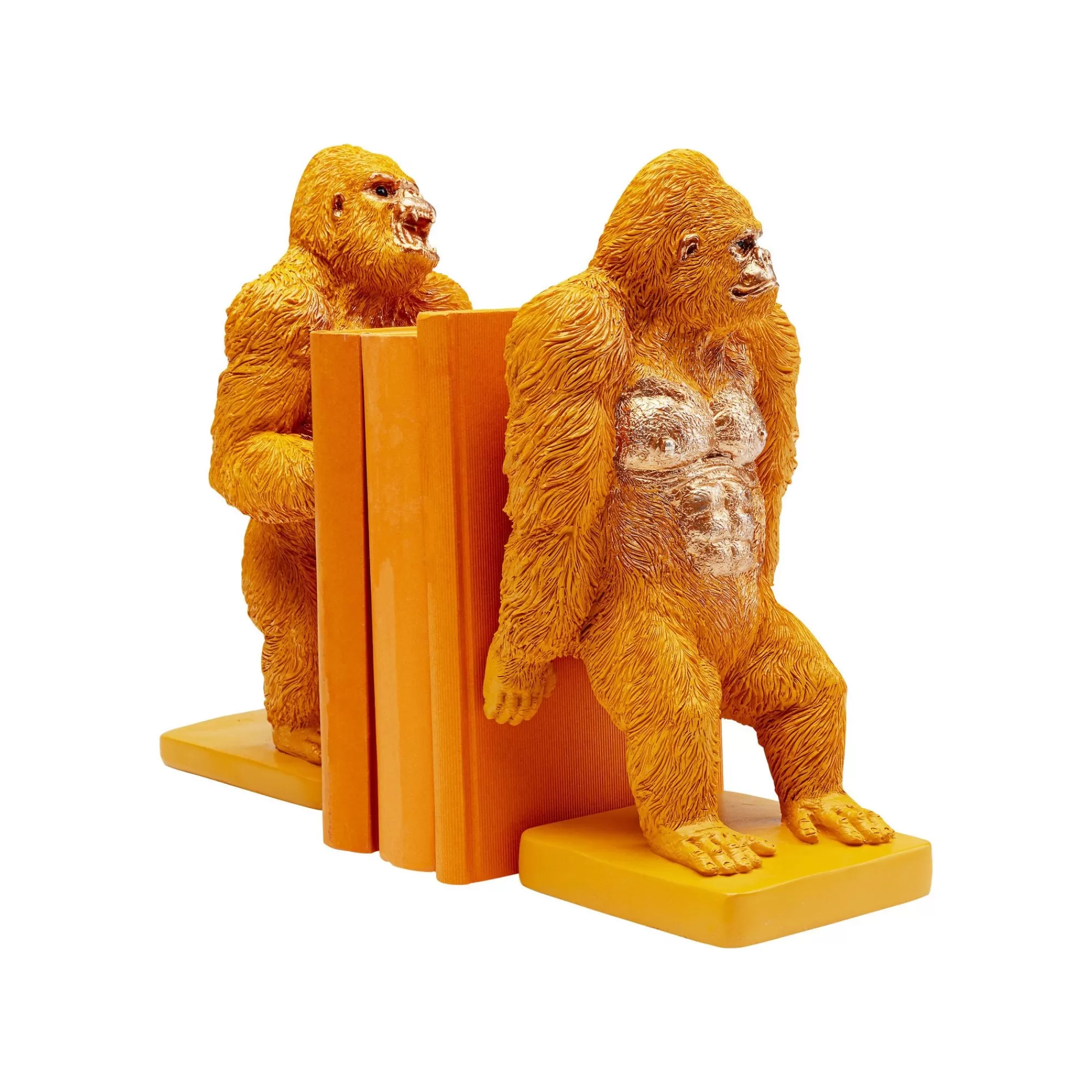 KARE Design Serre-livres Gorilles Oranges Set De 2 ^ Serrelivres