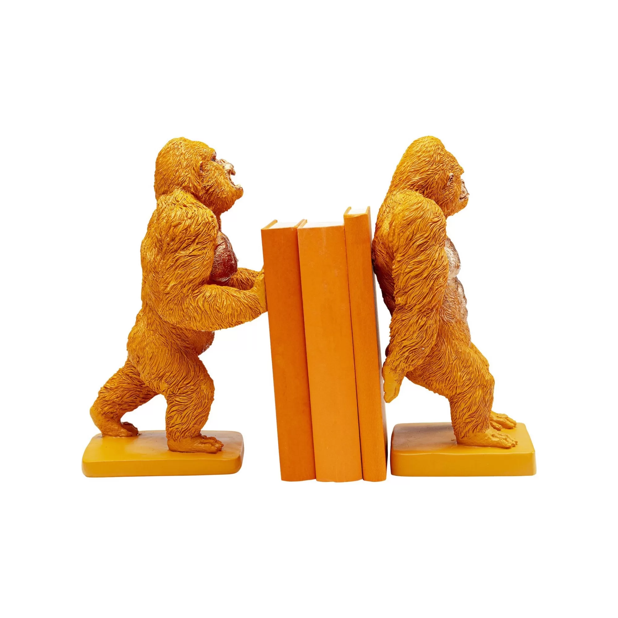 KARE Design Serre-livres Gorilles Oranges Set De 2 ^ Serrelivres