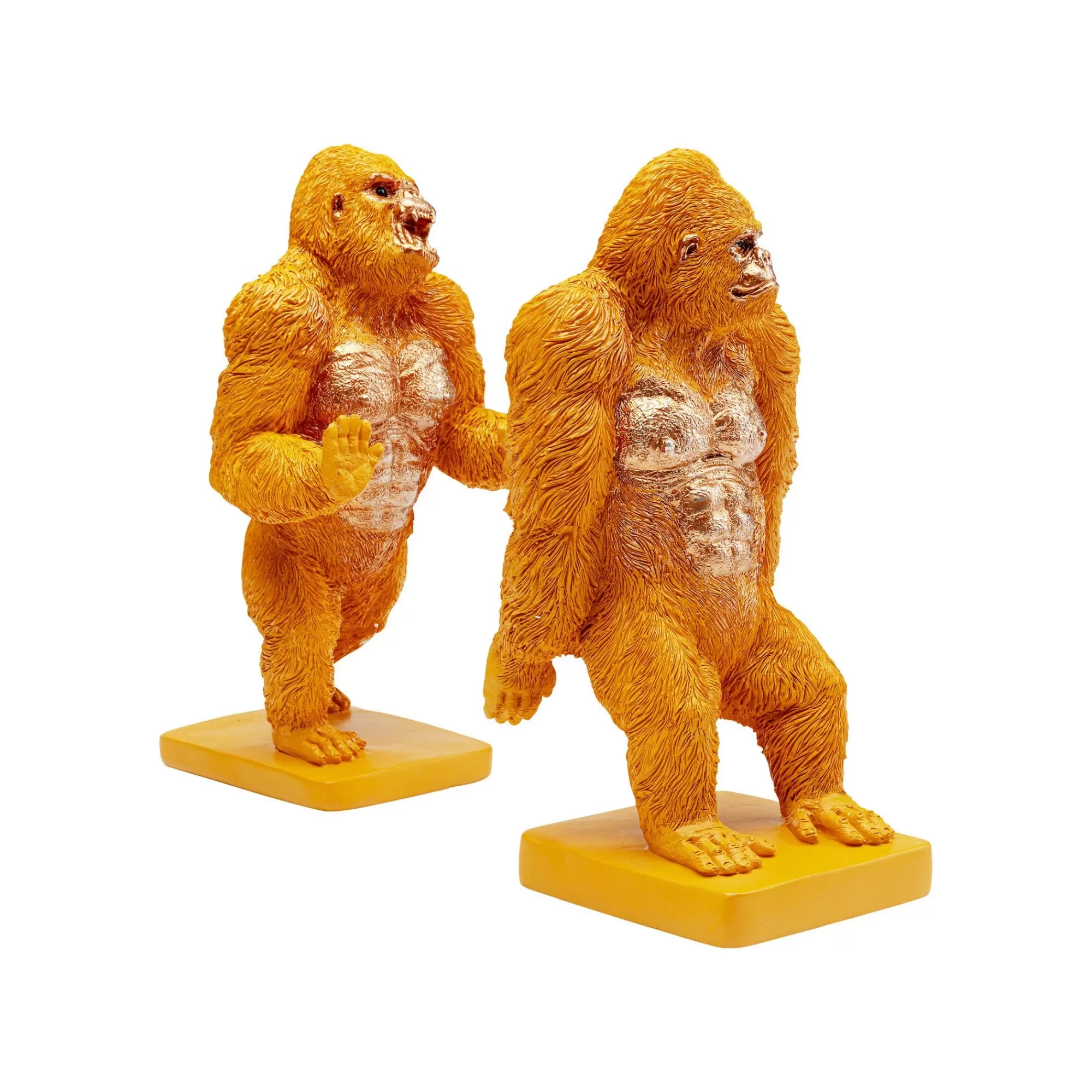 KARE Design Serre-livres Gorilles Oranges Set De 2 ^ Serrelivres