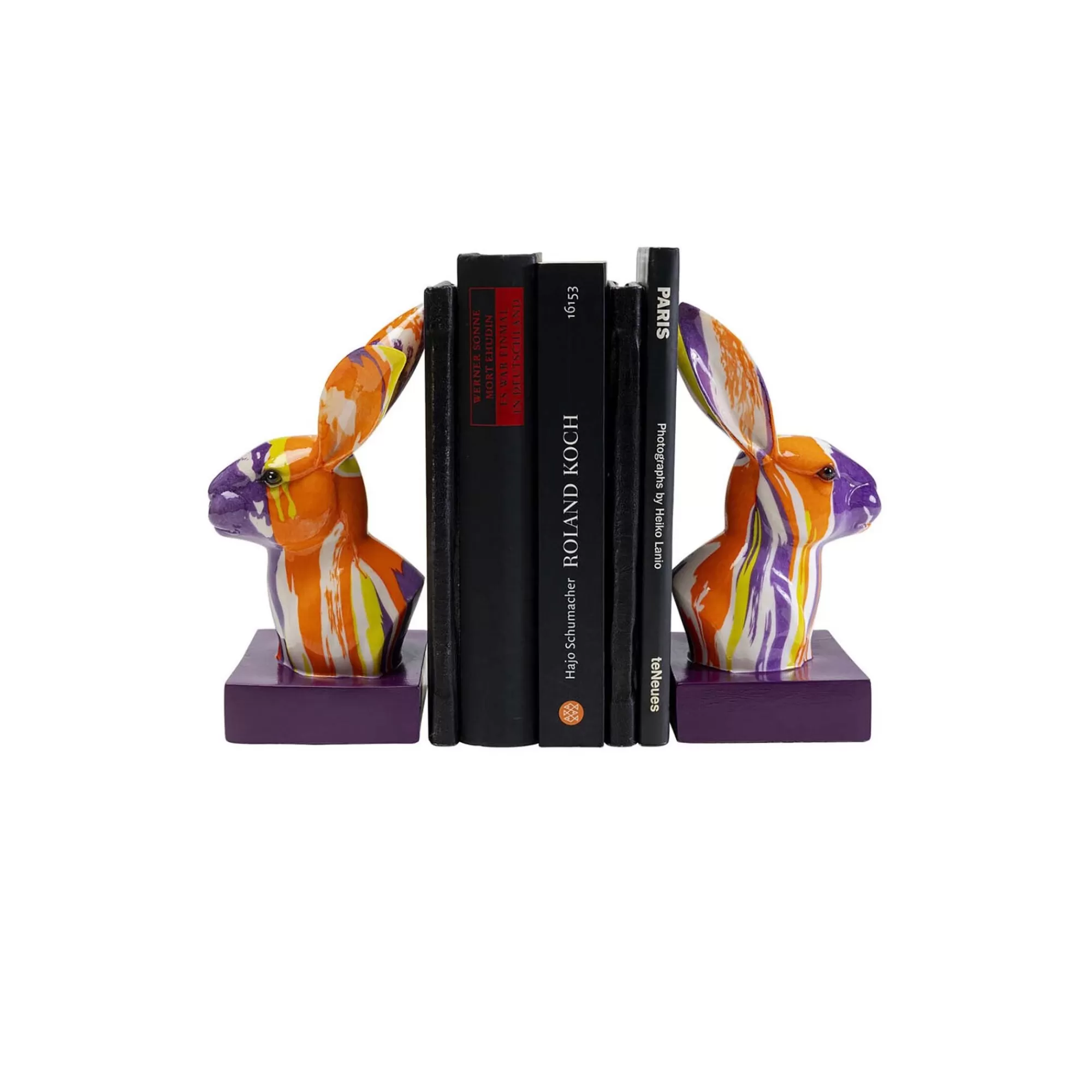 KARE Design Serre-livres Lapins Coulées De Peinture Set De 2 ^ Serrelivres