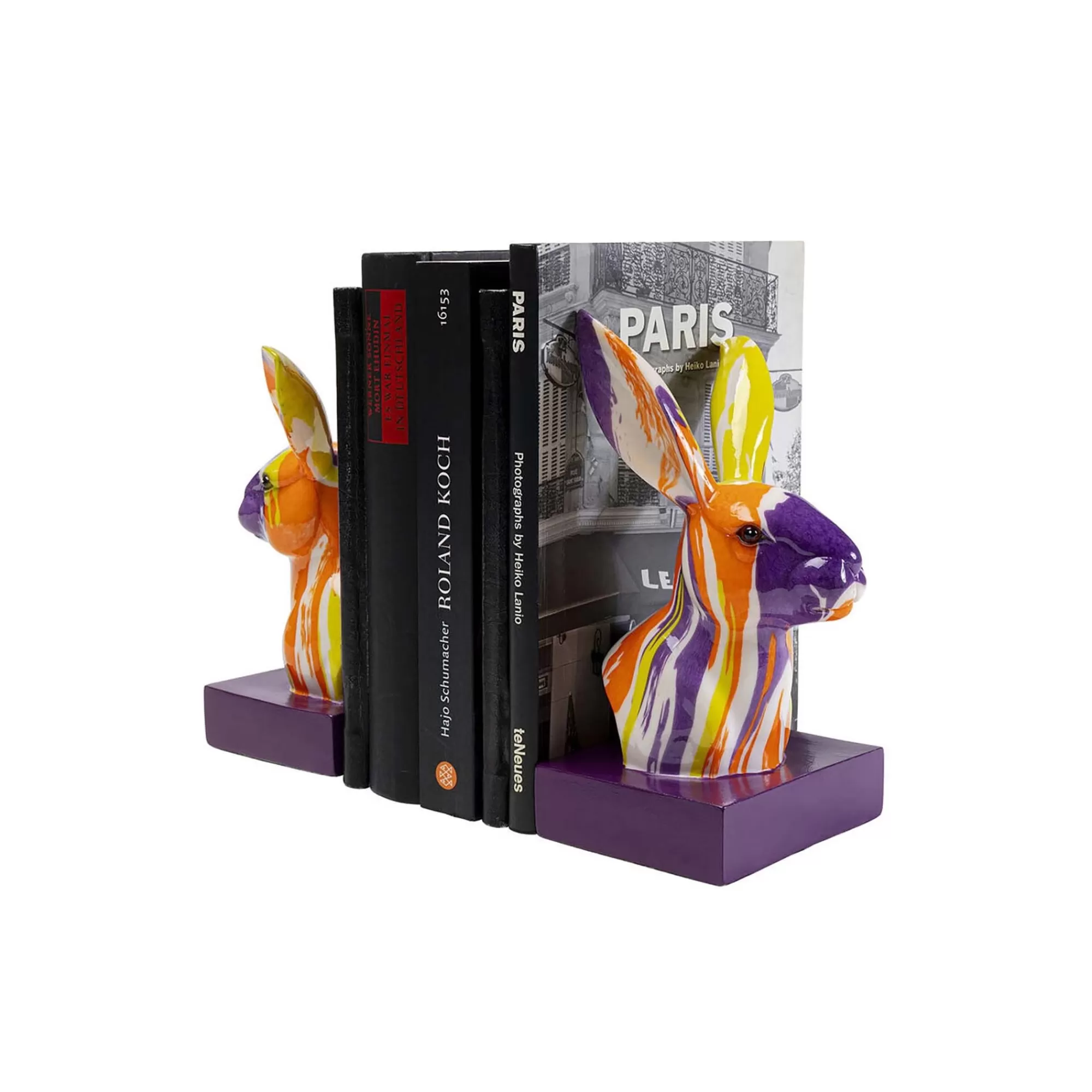 KARE Design Serre-livres Lapins Coulées De Peinture Set De 2 ^ Serrelivres