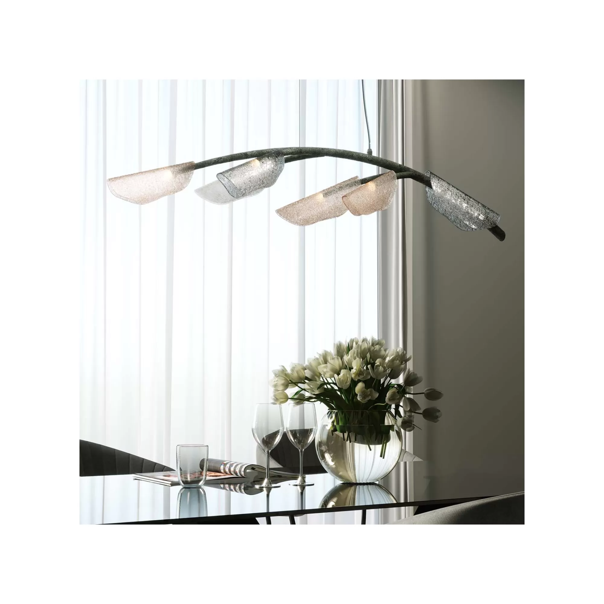 KARE Design Suspension Feuilles Verre Branche ^ Lustre & Suspension