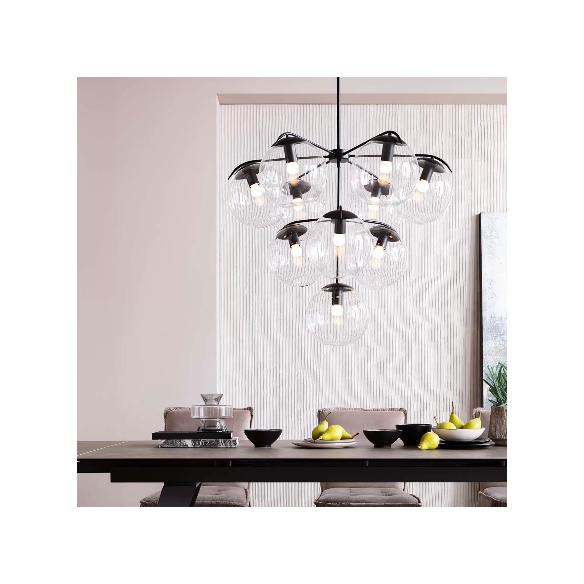 KARE Design Suspension Lasmina 10 Globes Noire ^ Lustre & Suspension