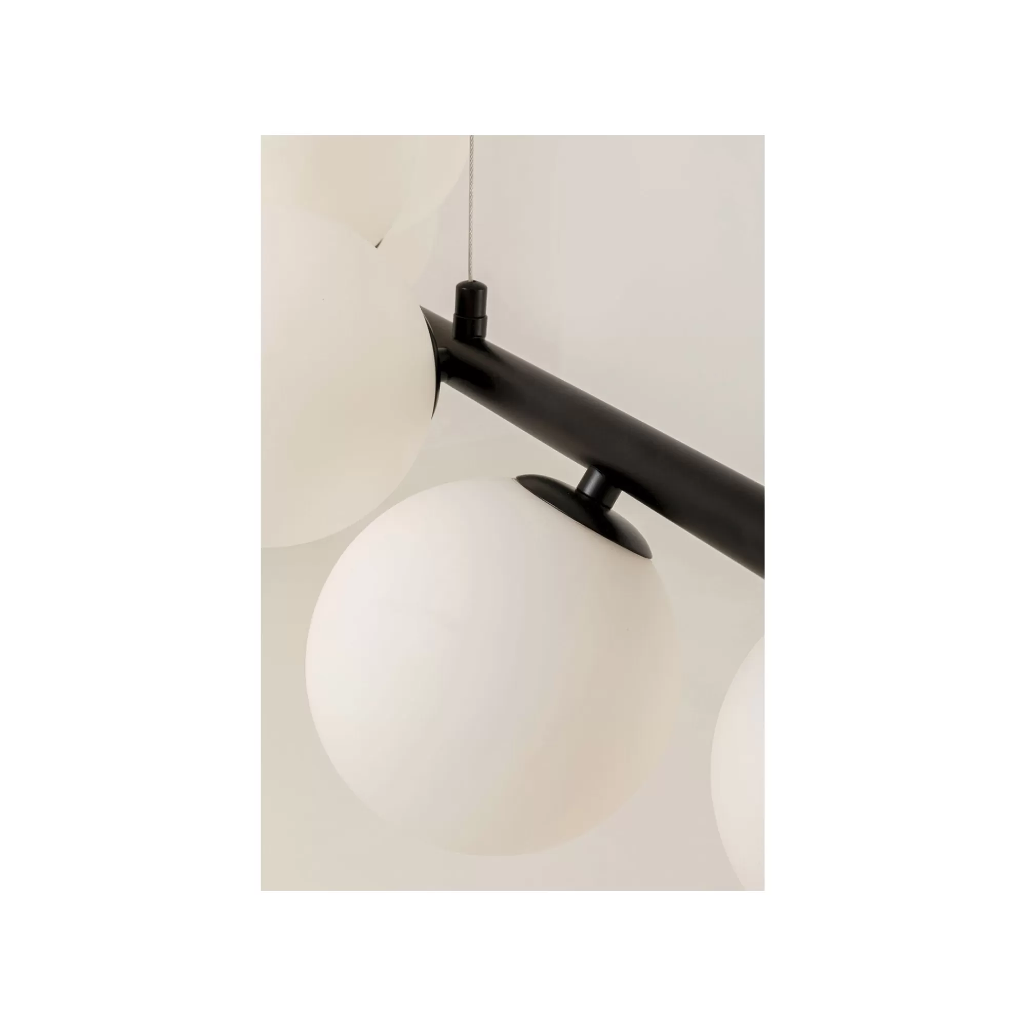 KARE Design Suspension Scala Balls Milky 150cm Noire ^ Lustre & Suspension