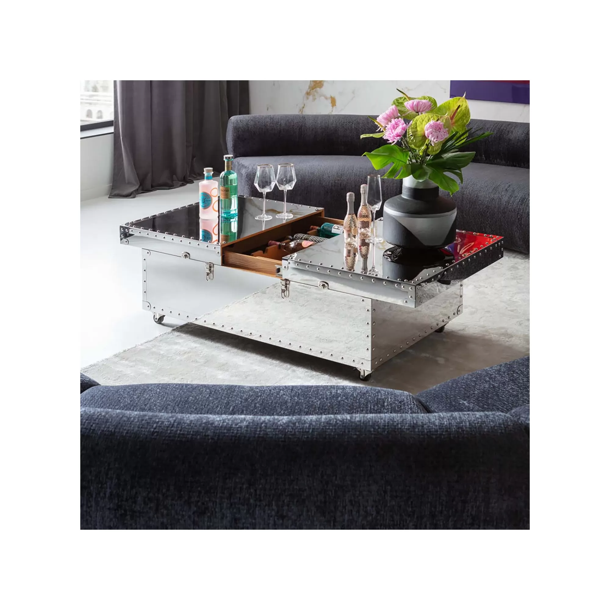 KARE Design Table Basse Bar Vegas ^ Table Basse | Coffre & Malle