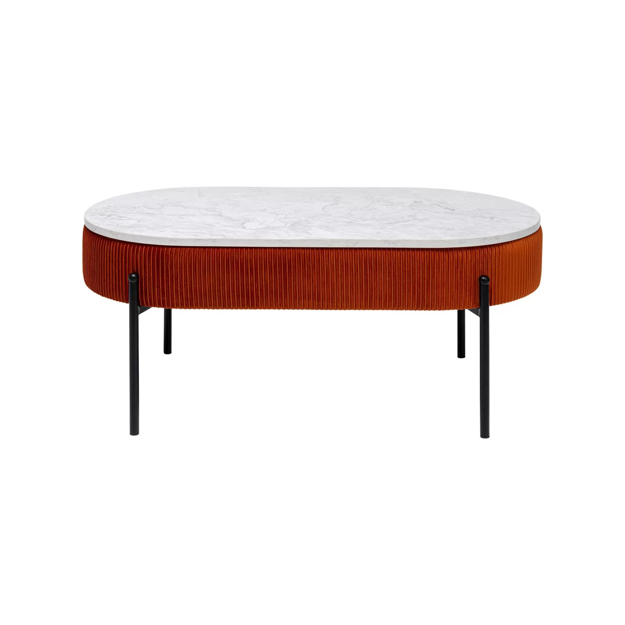 KARE Design Table Basse Coffre Ballabile Orange Effet Marbre Blanc ^ Table Basse