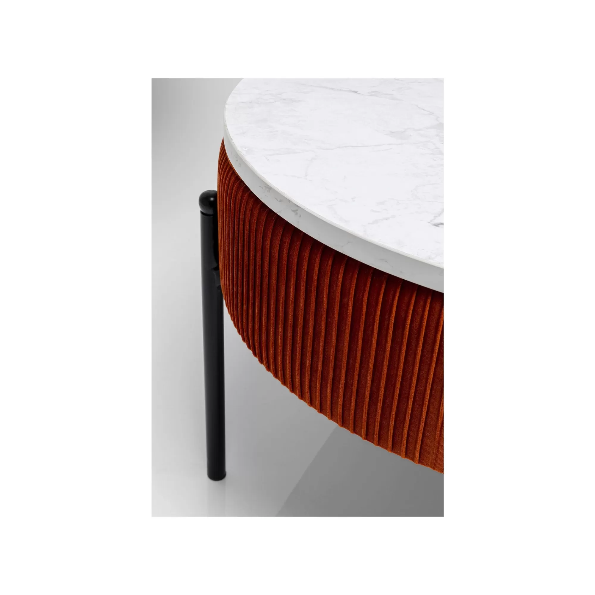 KARE Design Table Basse Coffre Ballabile Orange Effet Marbre Blanc ^ Table Basse