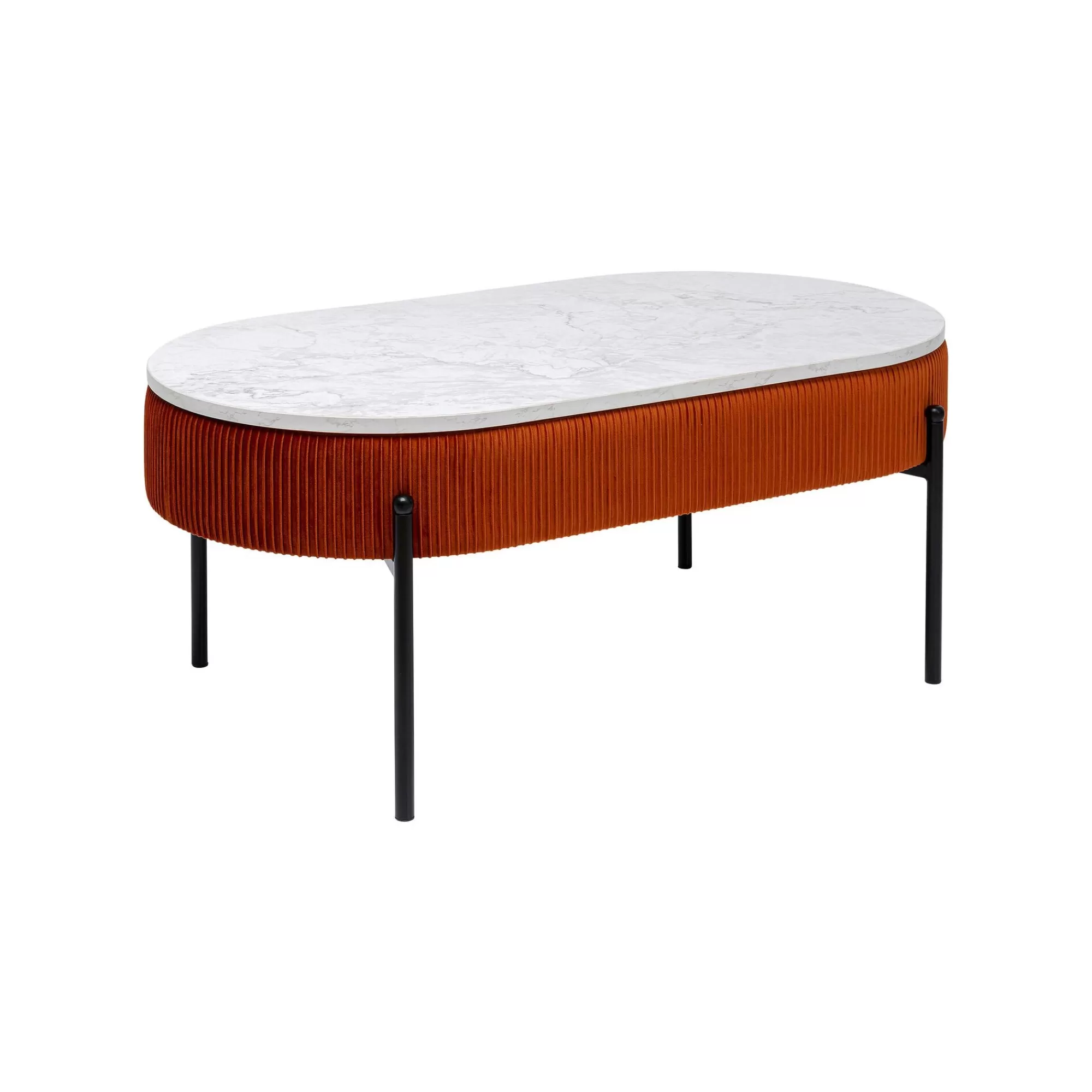 KARE Design Table Basse Coffre Ballabile Orange Effet Marbre Blanc ^ Table Basse