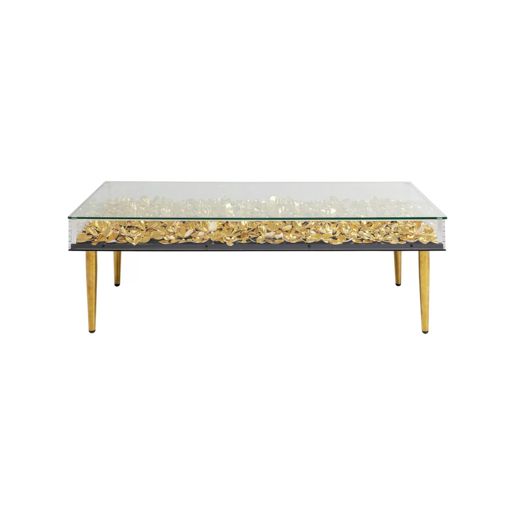 KARE Design Table Basse Fleurs Dorées 3D 120x60cm ^ Table Basse