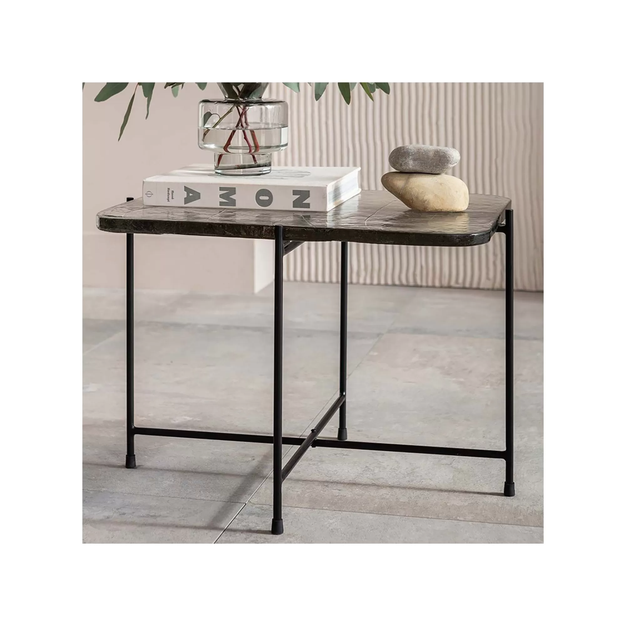 KARE Design Table Basse Ice 63x46cm Pieds Noirs ^ Table Basse