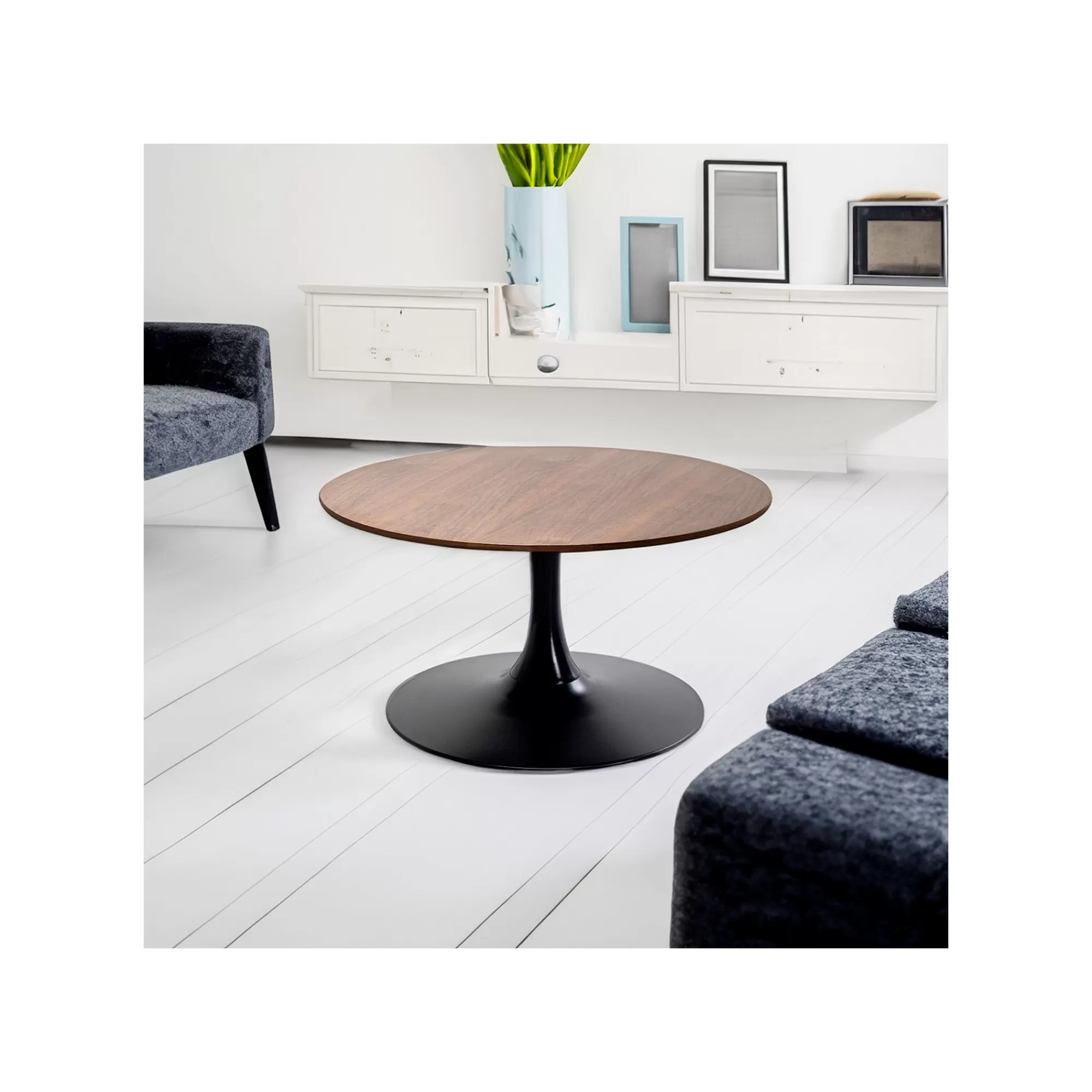 KARE Design Table Basse Schickeria 80cm Noyer Et Noire ^ Table Basse