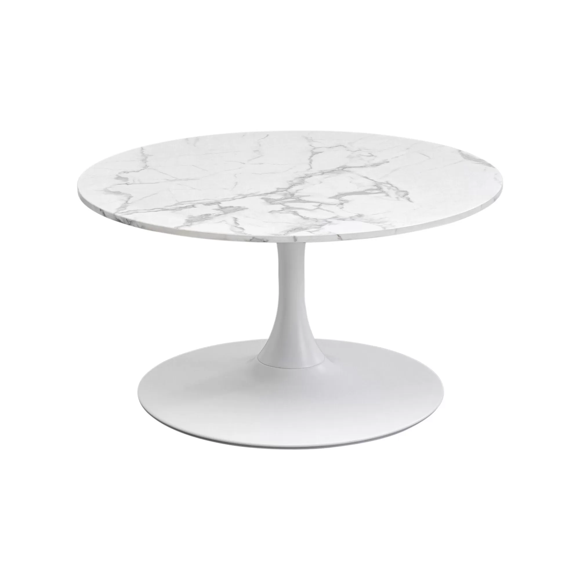 KARE Design Table Basse Schickeria Effet Marbre Blanc 80cm ^ Table Basse