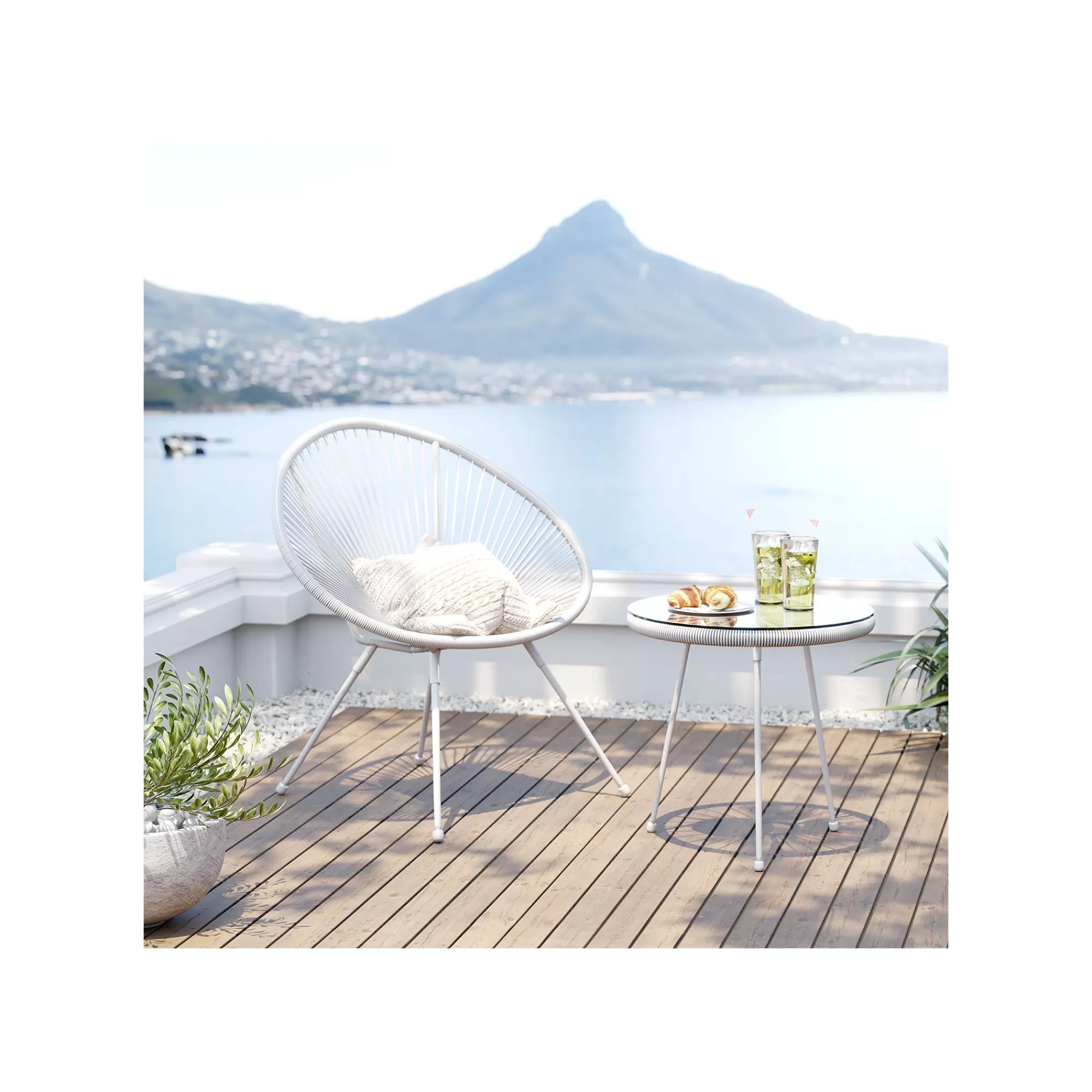 KARE Design Table D'appoint Acapulco 50cm Blanche ^ Table D'Appoint & De Chevet