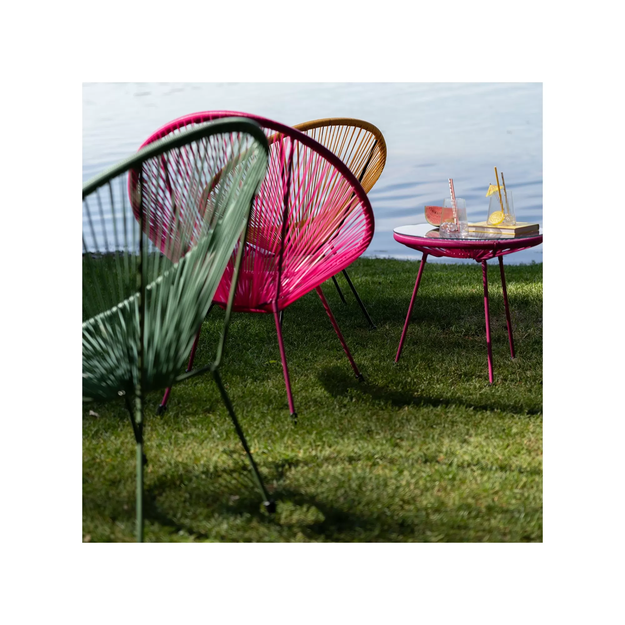 KARE Design Table D'appoint Acapulco Mono 50cm Rose ^ Table D'Appoint & De Chevet