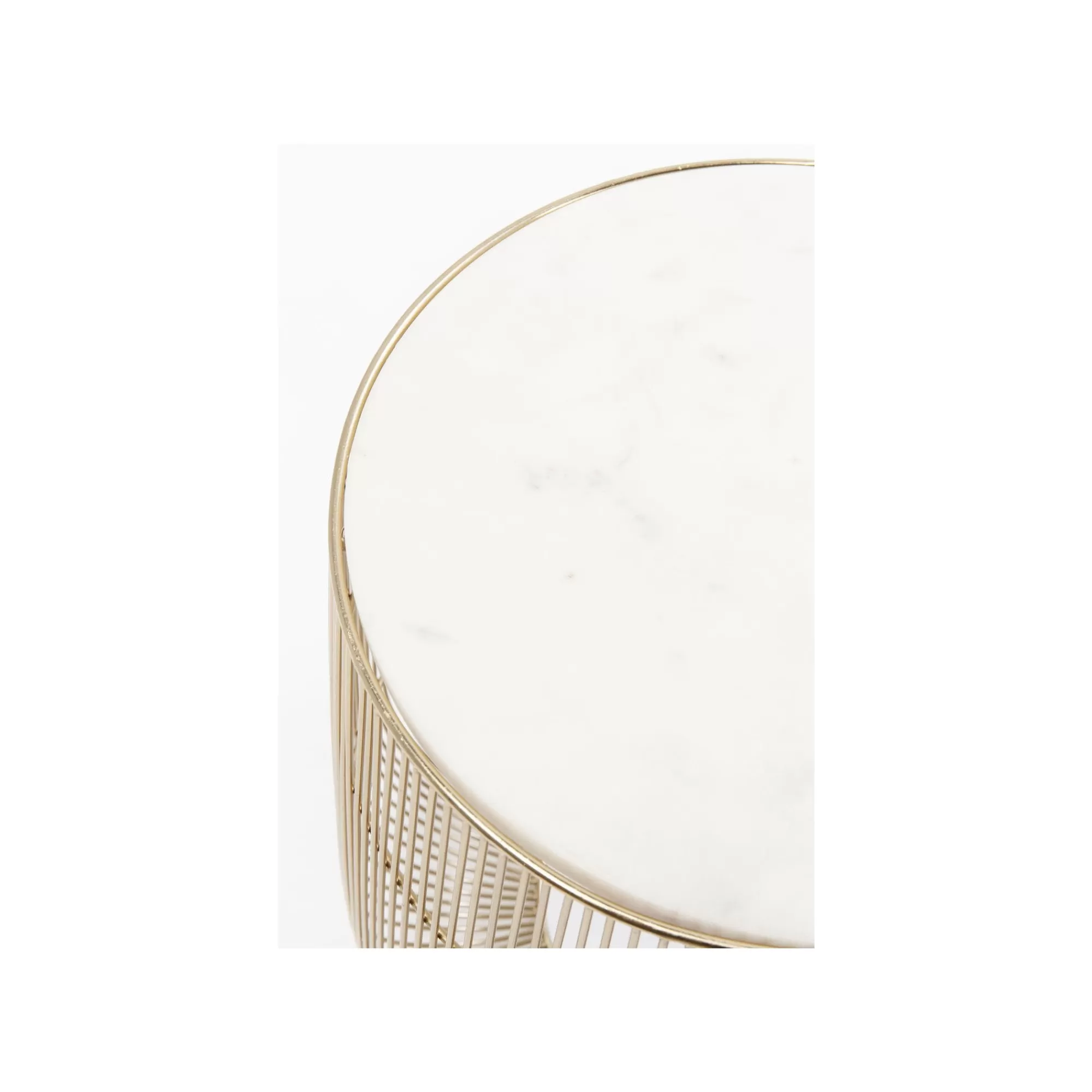 KARE Design Table D'appoint Beam Dorée Marbre Blanc 32cm ^ Table D'Appoint & De Chevet