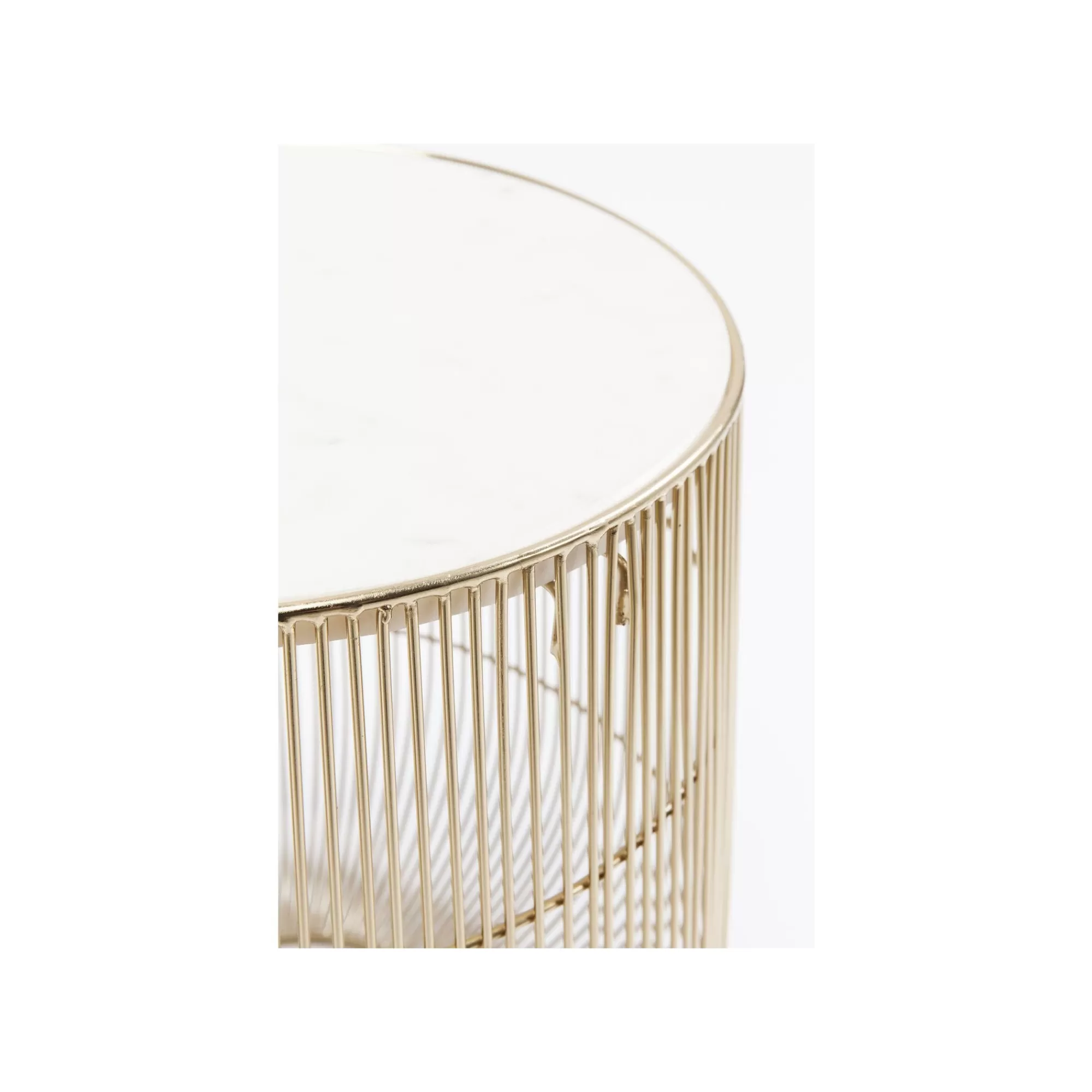 KARE Design Table D'appoint Beam Dorée Marbre Blanc 32cm ^ Table D'Appoint & De Chevet