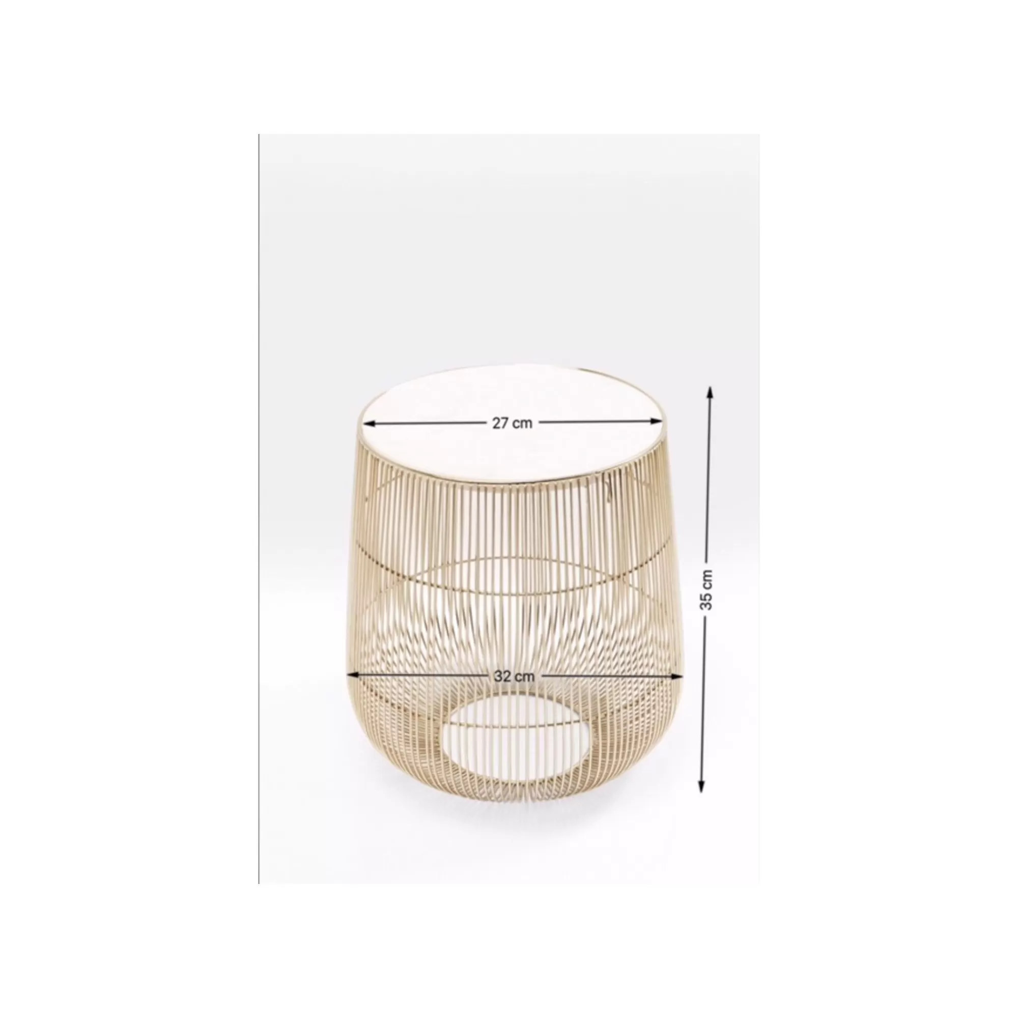 KARE Design Table D'appoint Beam Dorée Marbre Blanc 32cm ^ Table D'Appoint & De Chevet
