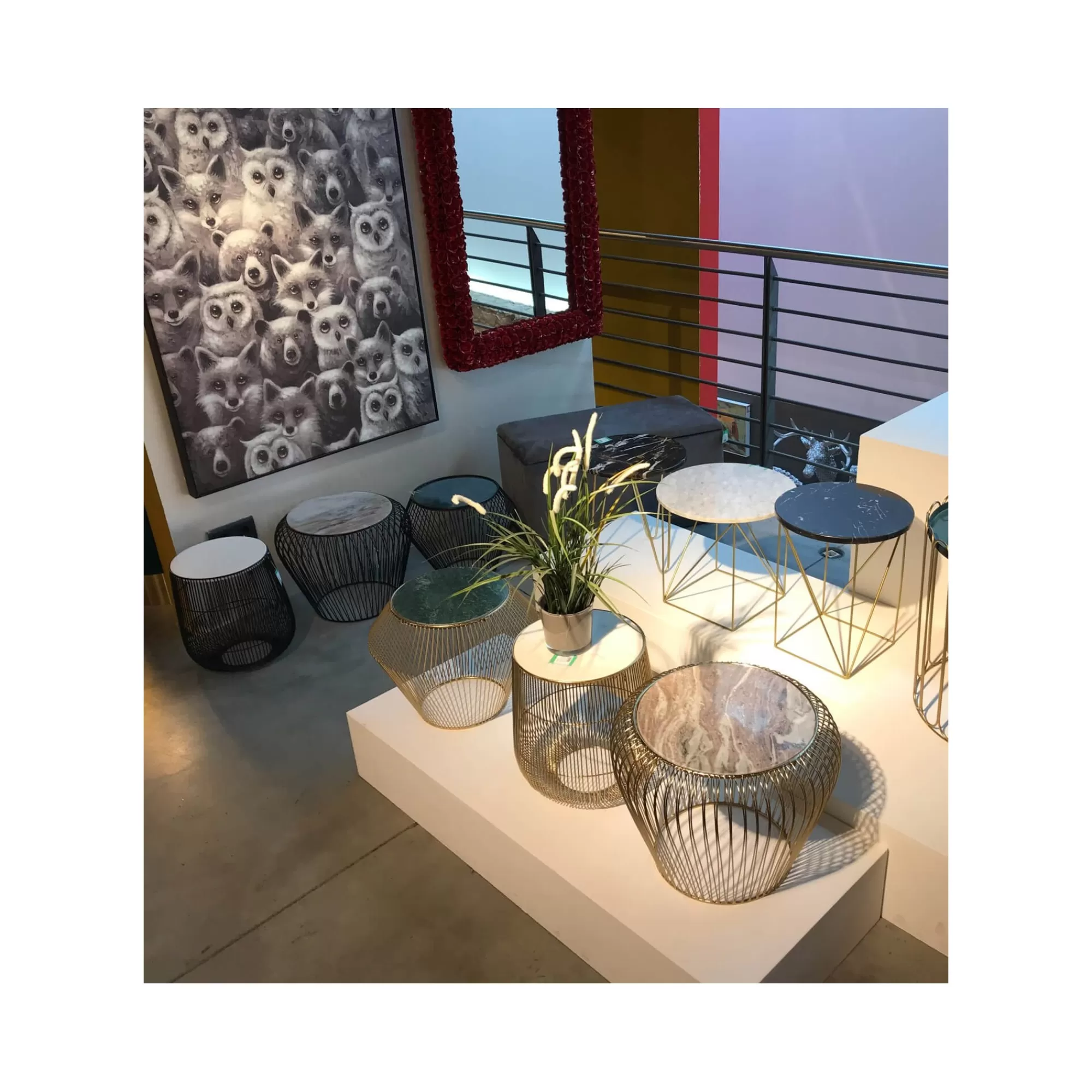 KARE Design Table D'appoint Beam Dorée Marbre Blanc 32cm ^ Table D'Appoint & De Chevet