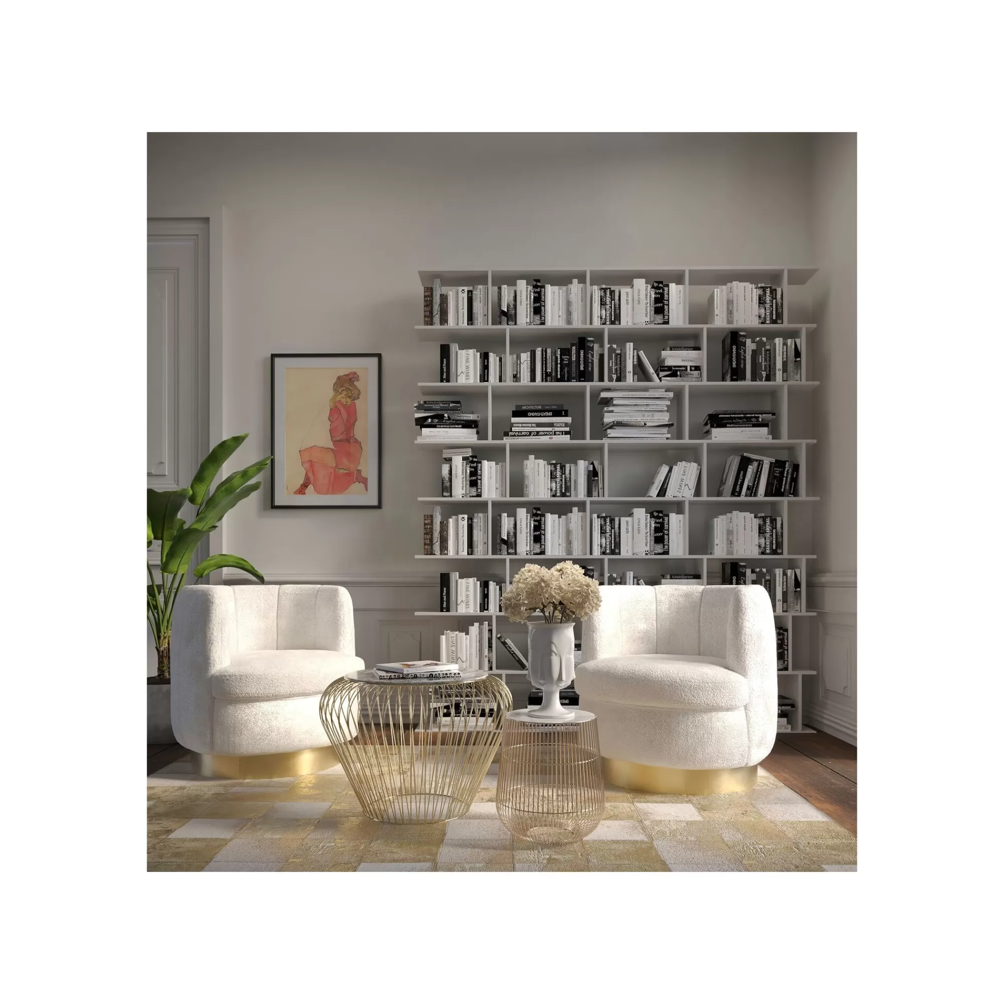 KARE Design Table D'appoint Beam Dorée Marbre Blanc 32cm ^ Table D'Appoint & De Chevet