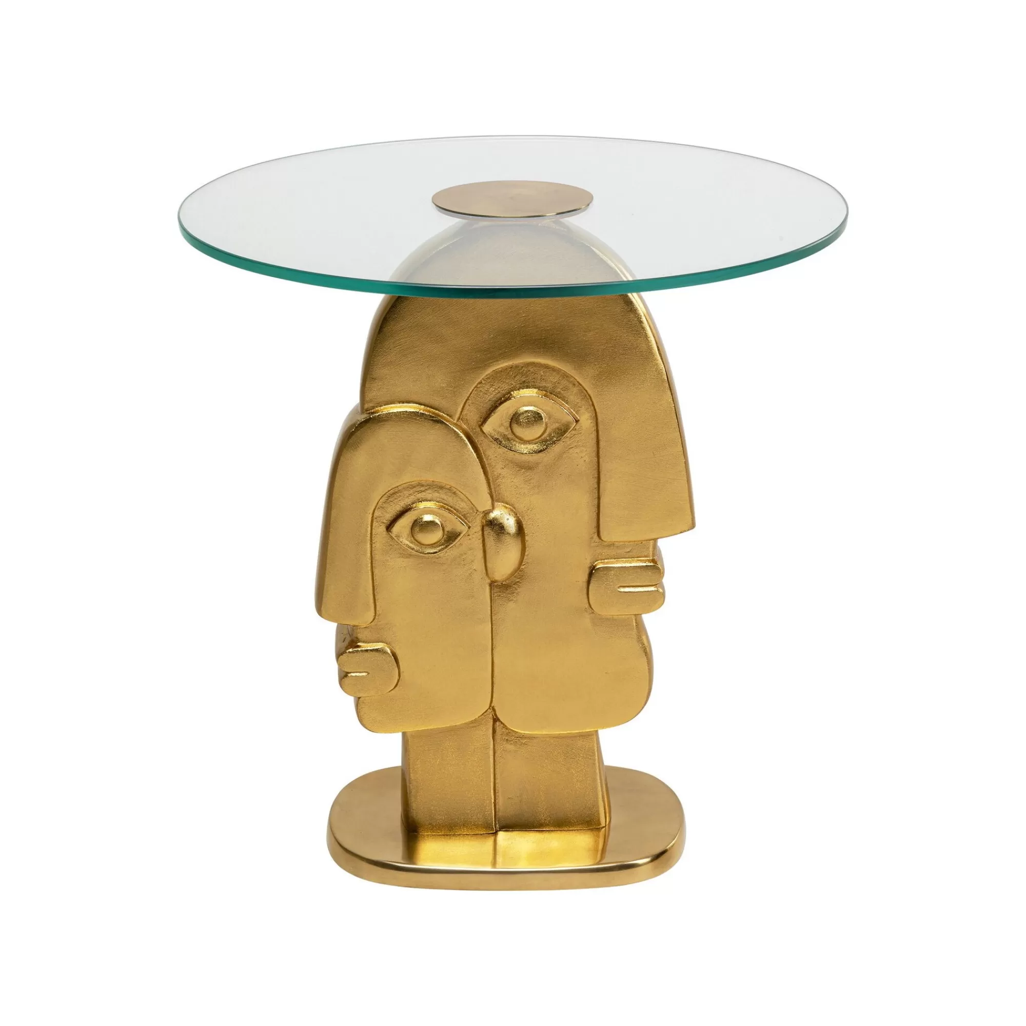 KARE Design Table D'appoint Deux Visages Dorés 55cm ^ Table D'Appoint & De Chevet