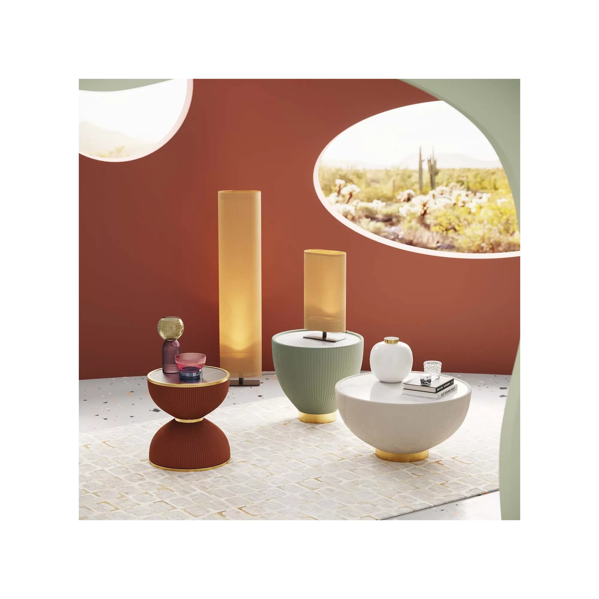 KARE Design Table D'appoint Endless Vegas 47cm Verte ^ Table D'Appoint & De Chevet