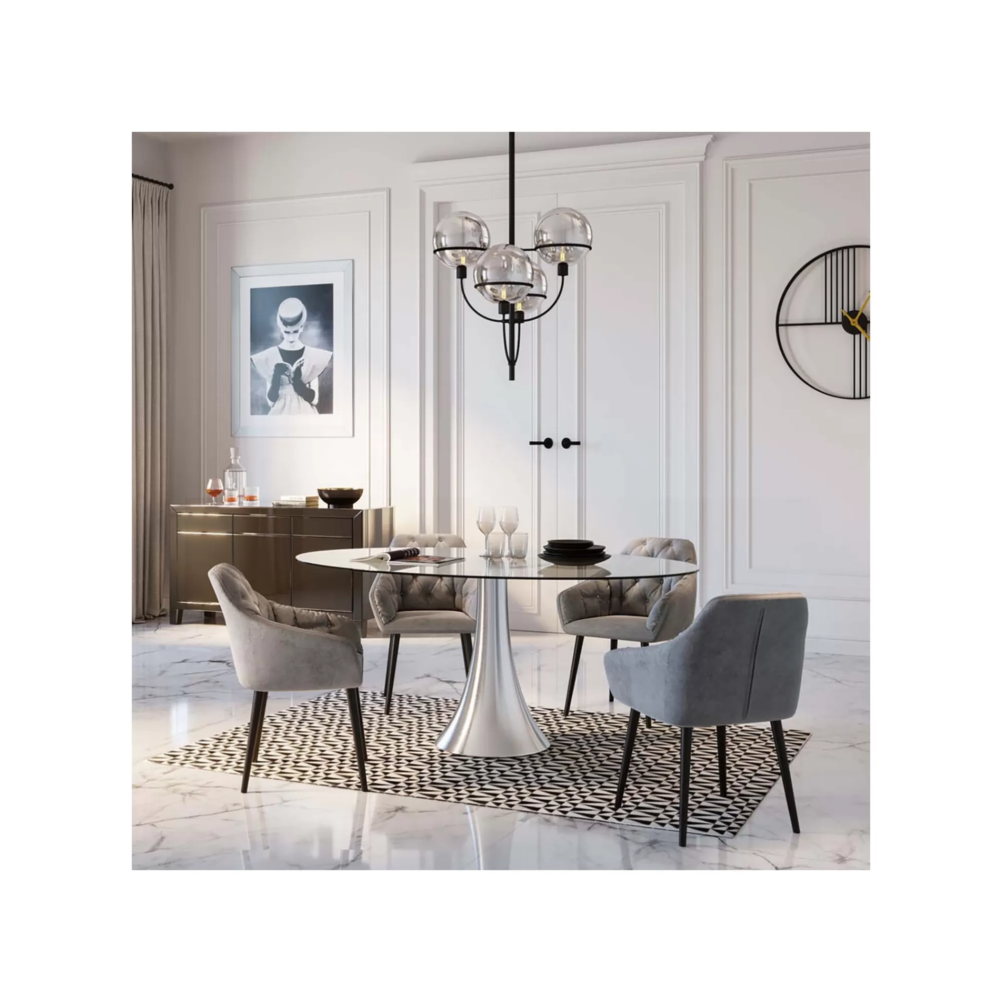 KARE Design Table En Verre Grande Possibilita 180x120cm Chromée Et Verre ^ Table