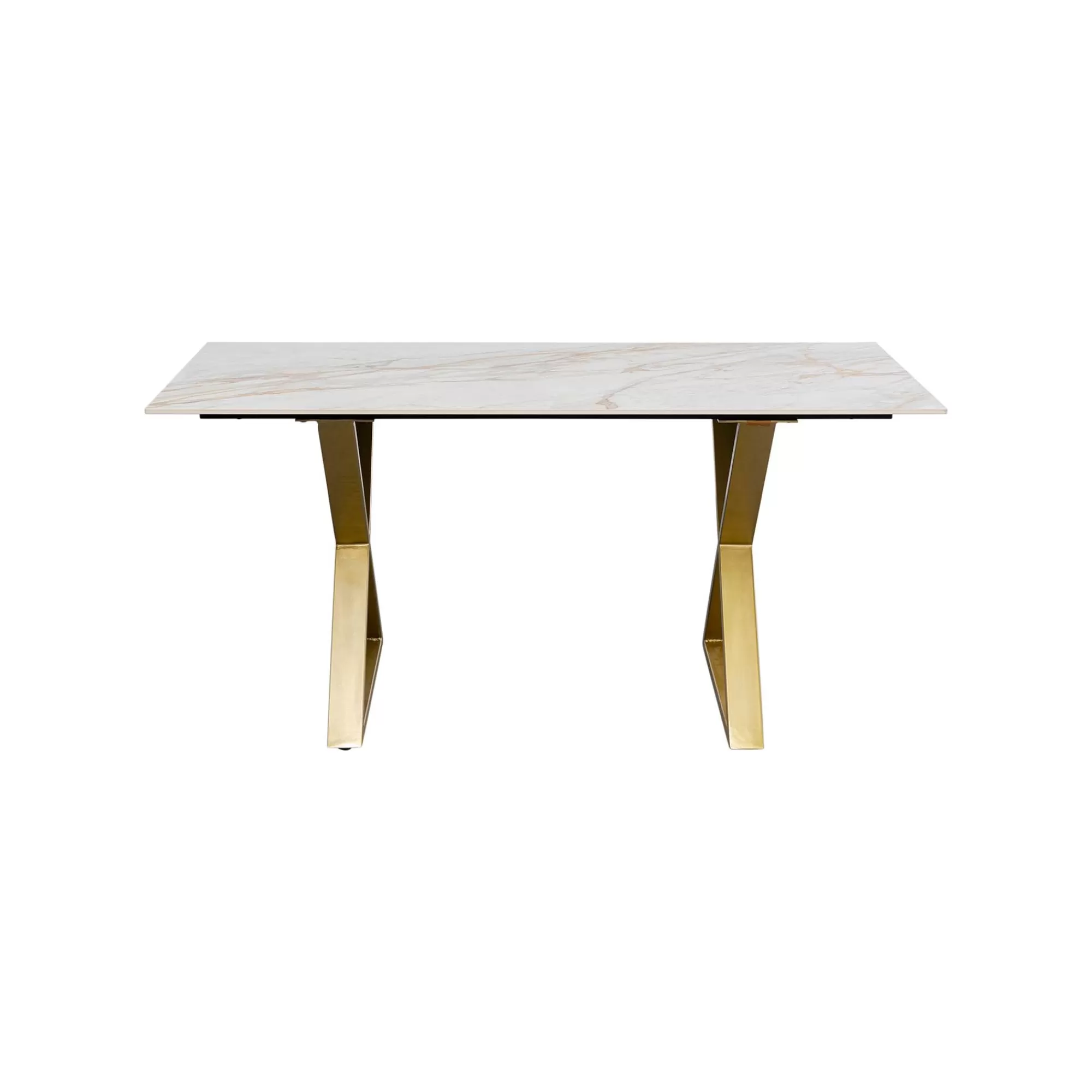 KARE Design Table Eternity Cross Blanche Et Dorée 160x80cm ^ Table
