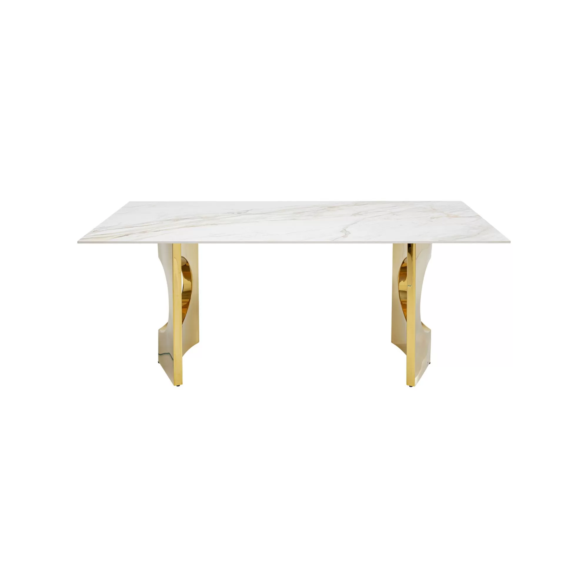 KARE Design Table Eternity Oho Blanche Et Dorée 180x90cm ^ Table