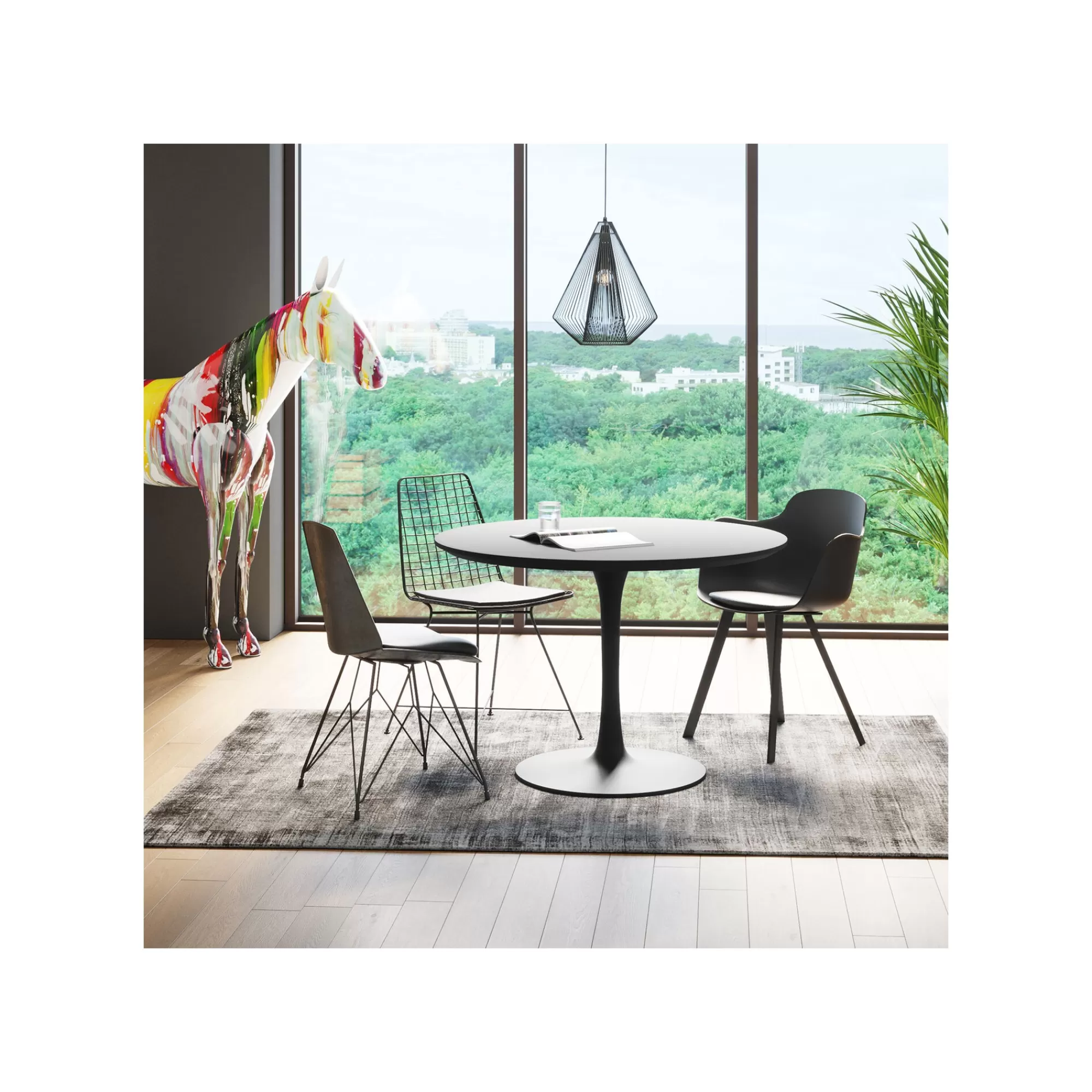 KARE Design Table Schickeria 110cm Noire ^ Table