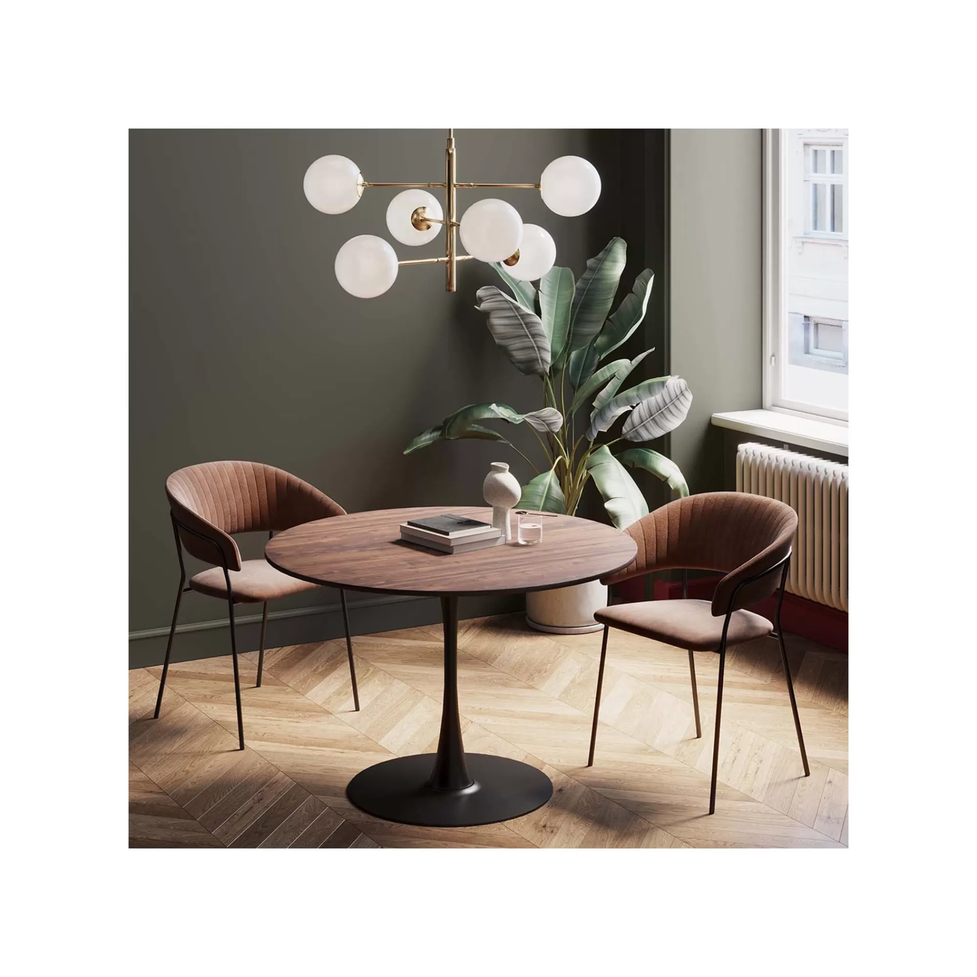 KARE Design Table Schickeria 110cm Noyer Et Noire ^ Table