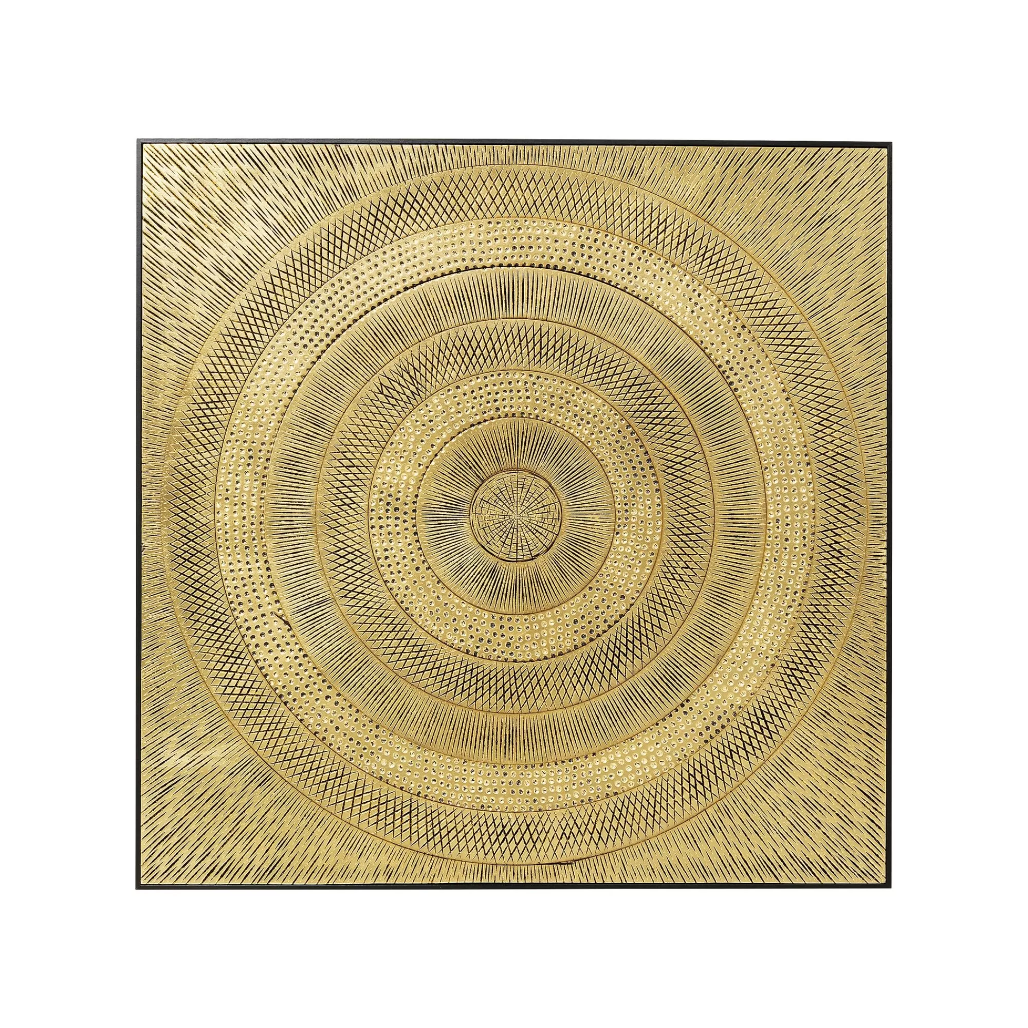 KARE Design Tableau Art Circle Doré 120x120cm ^ Tableau