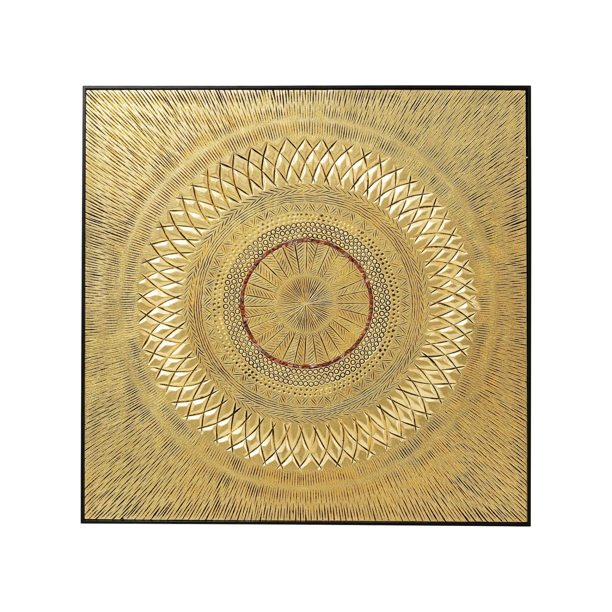 KARE Design Tableau Art Geometric Circle Doré 120x120cm ^ Tableau