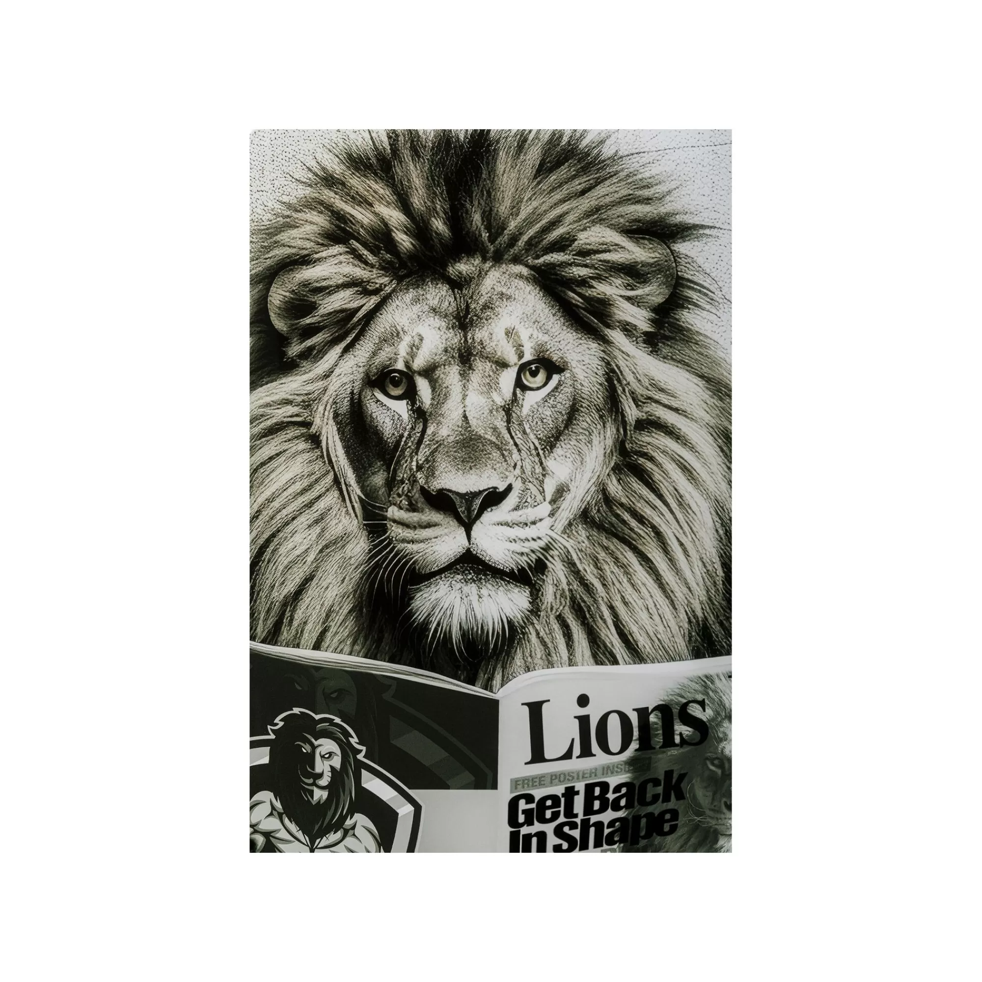 KARE Design Tableau En Verre Lion Journal 60x80cm ^ Tableau