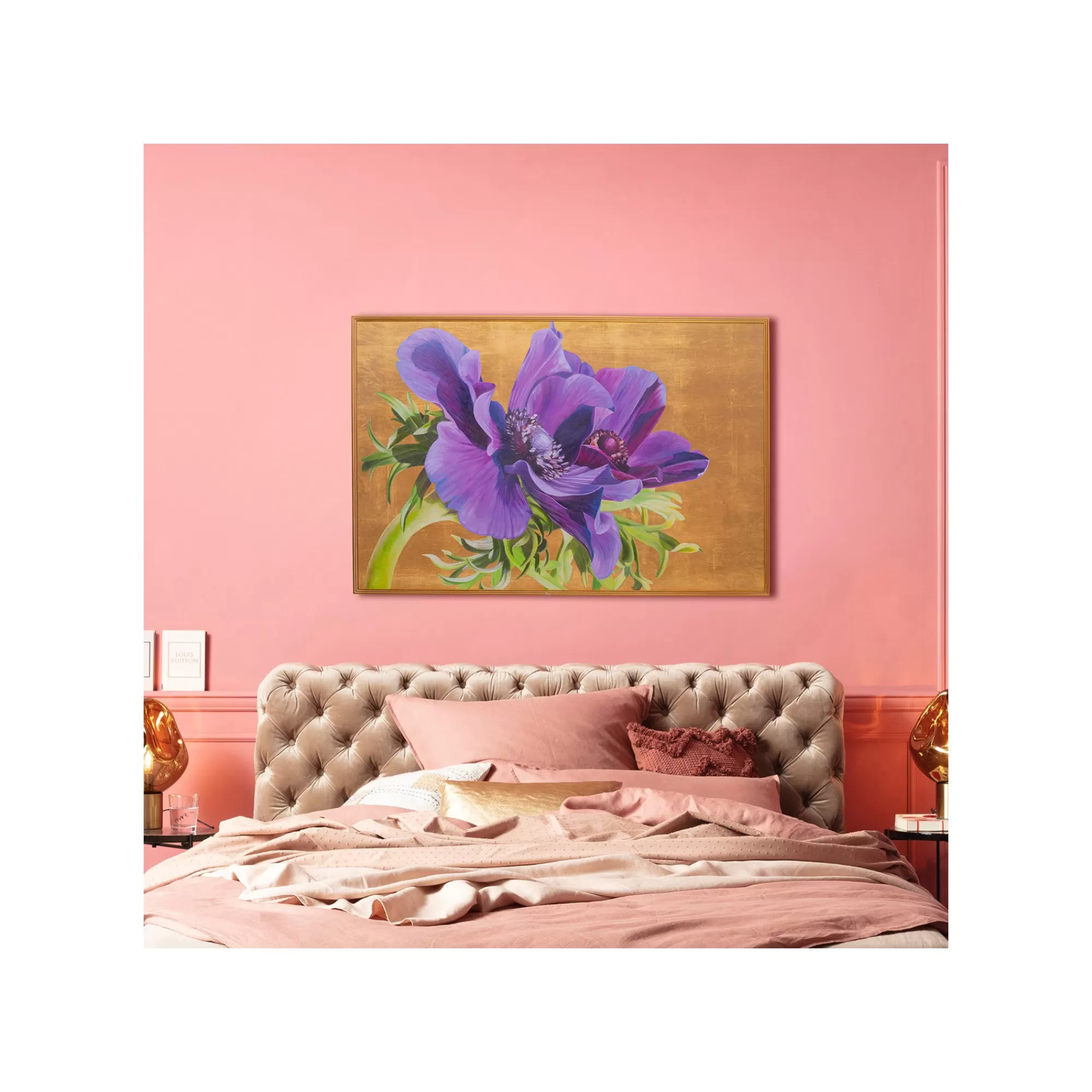 KARE Design Tableau Fleurs Violettes 150x100cm ^ Tableau
