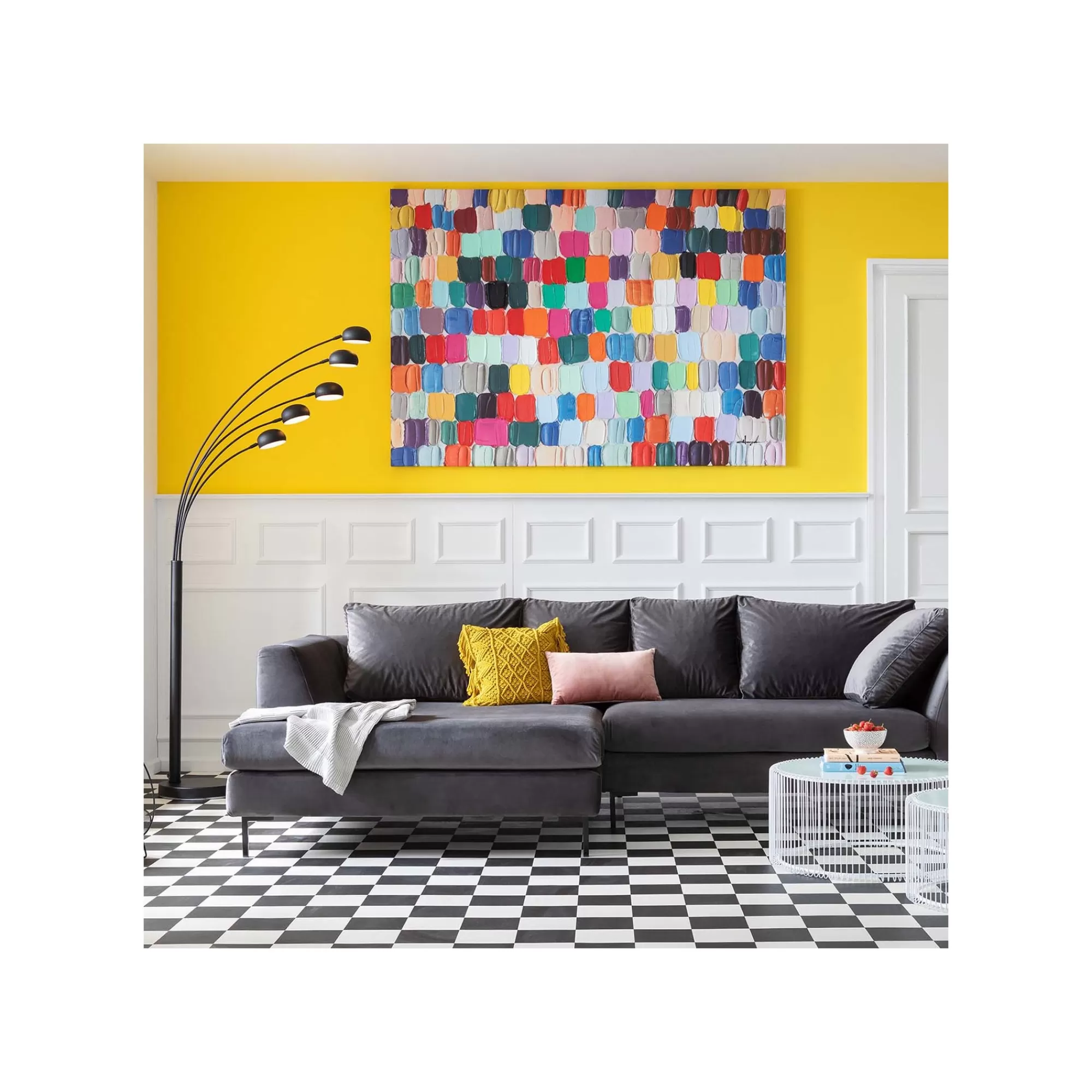 KARE Design Tableau Touched Colorful Dots 200x140cm ^ Tableau