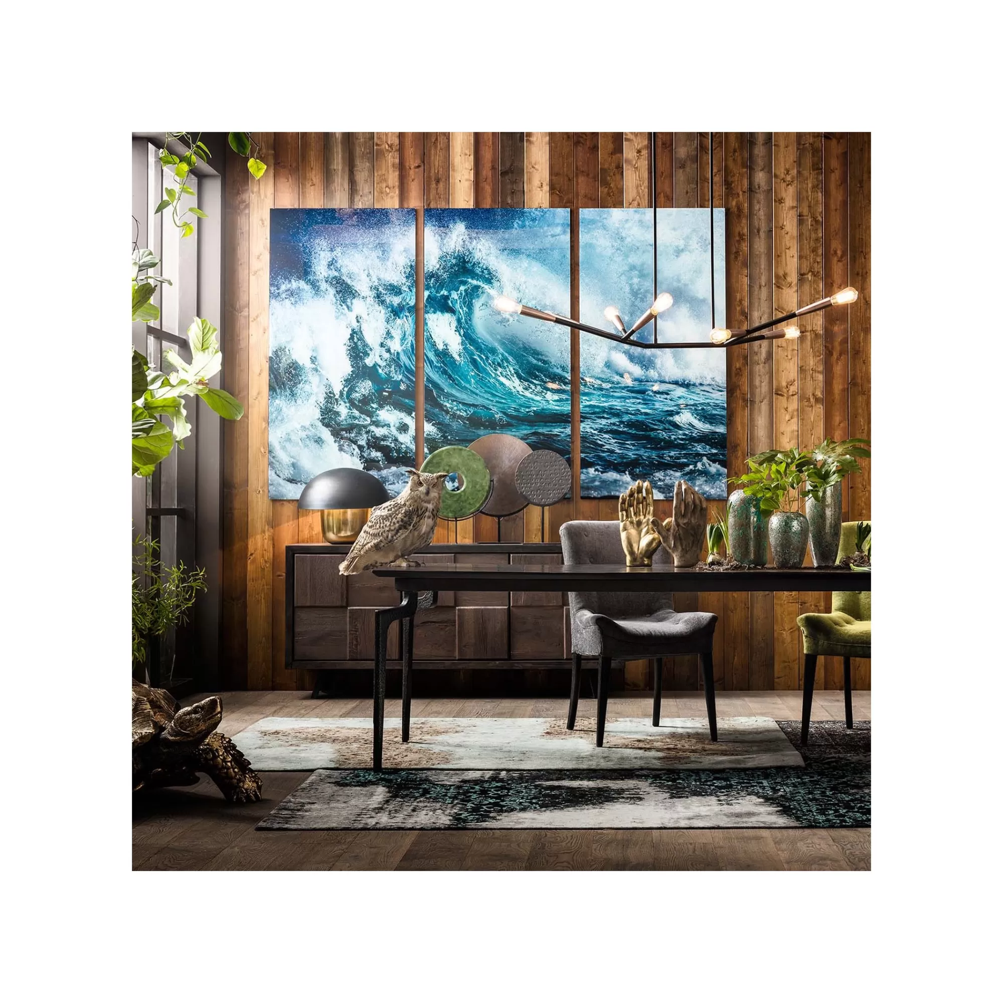 KARE Design Tableaux En Verre Triptychon Vague 240x160cm Set De 3 ^ Tableau