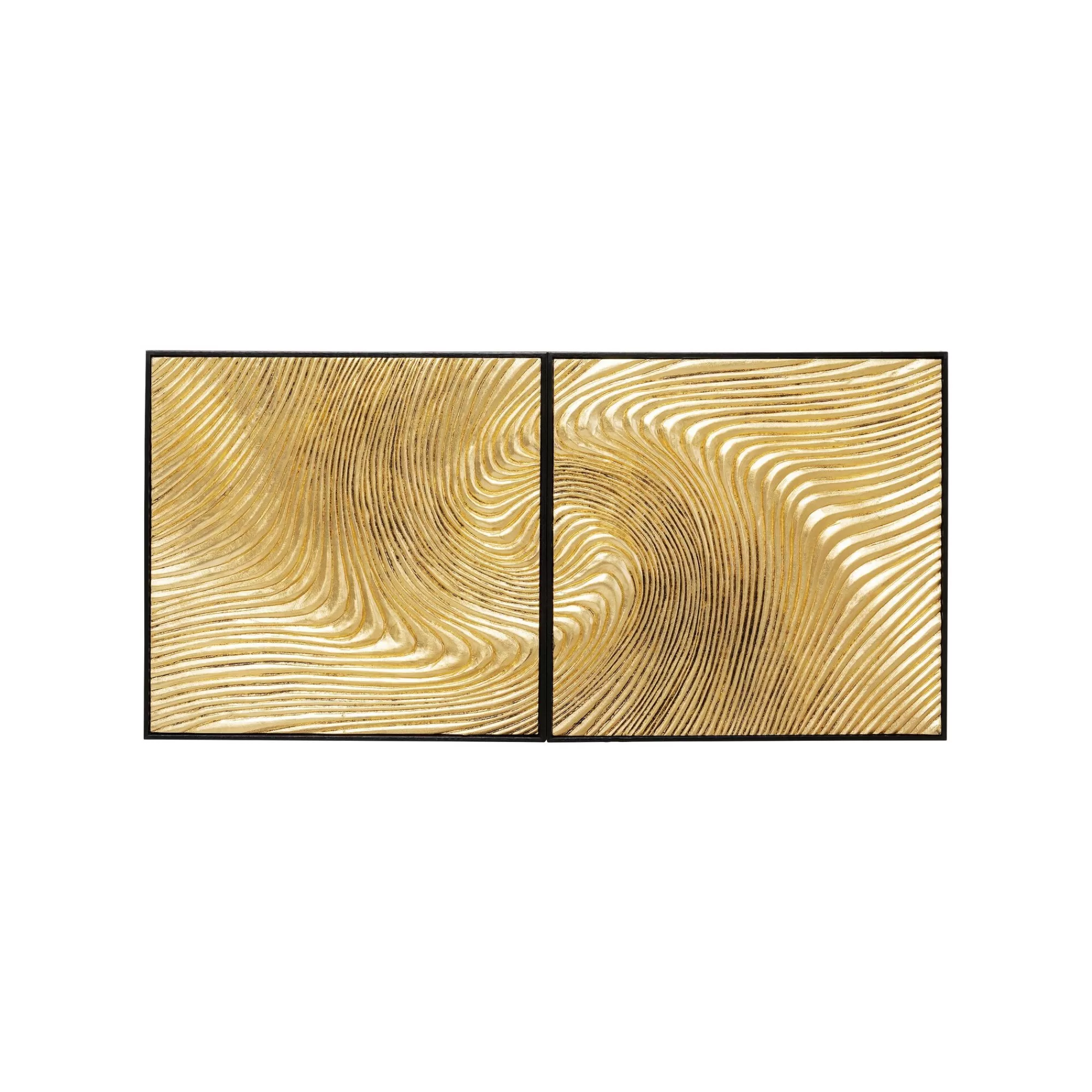 KARE Design Tableaux Wave Dorés Set De 2 ^ Tableau