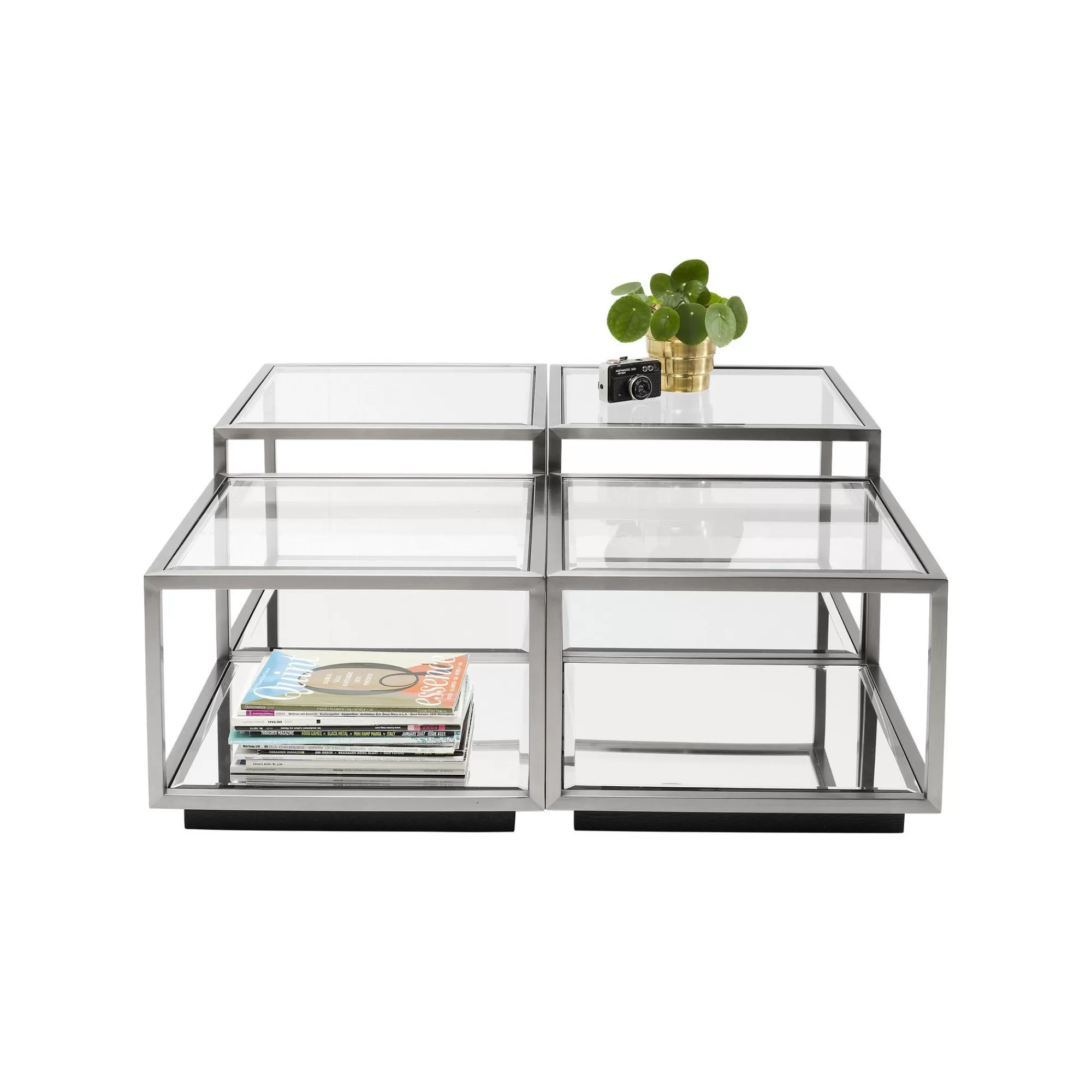 KARE Design Tables Basses Luigi Set De 4 Argentées ^ Table Basse