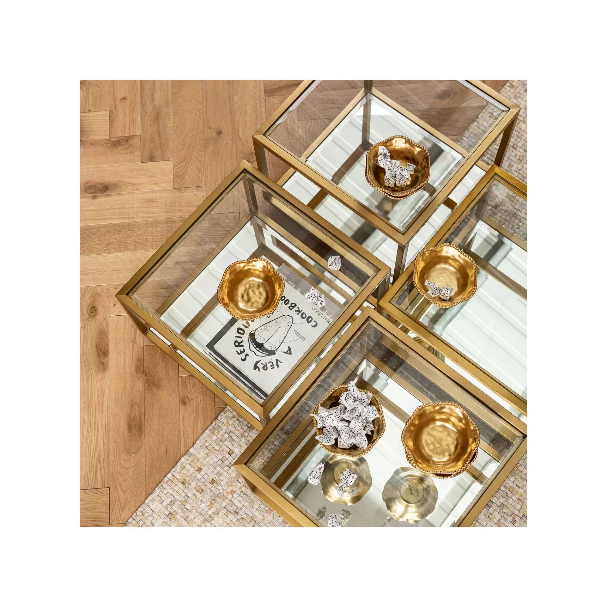 KARE Design Tables Basses Luigi Set De 4 Dorées ^ Table Basse