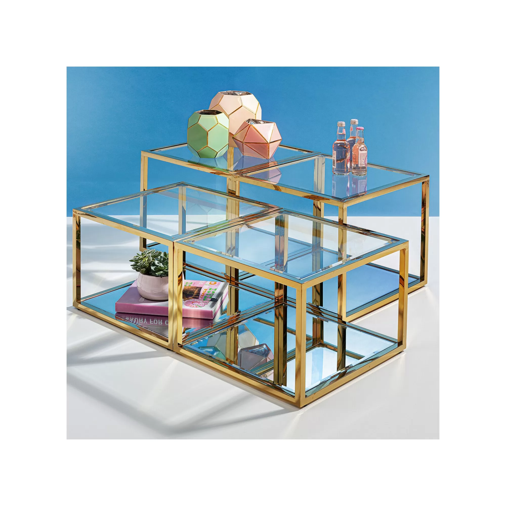KARE Design Tables Basses Orion Set De 4 Dorées ^ Table Basse