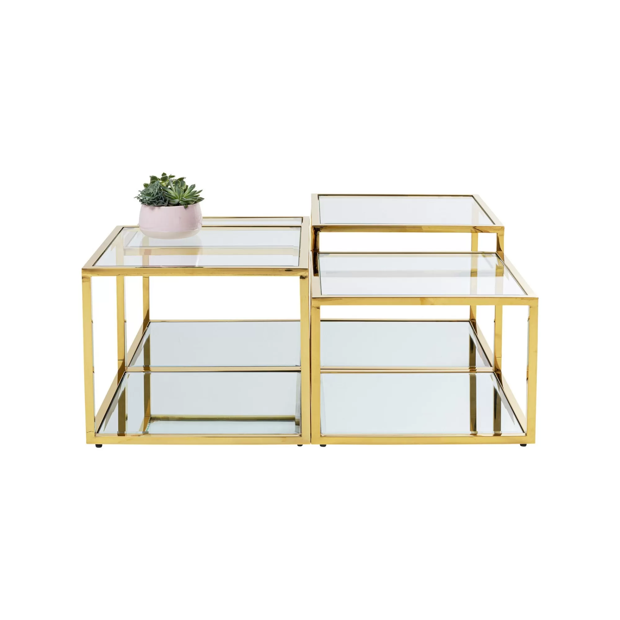 KARE Design Tables Basses Orion Set De 4 Dorées ^ Table Basse