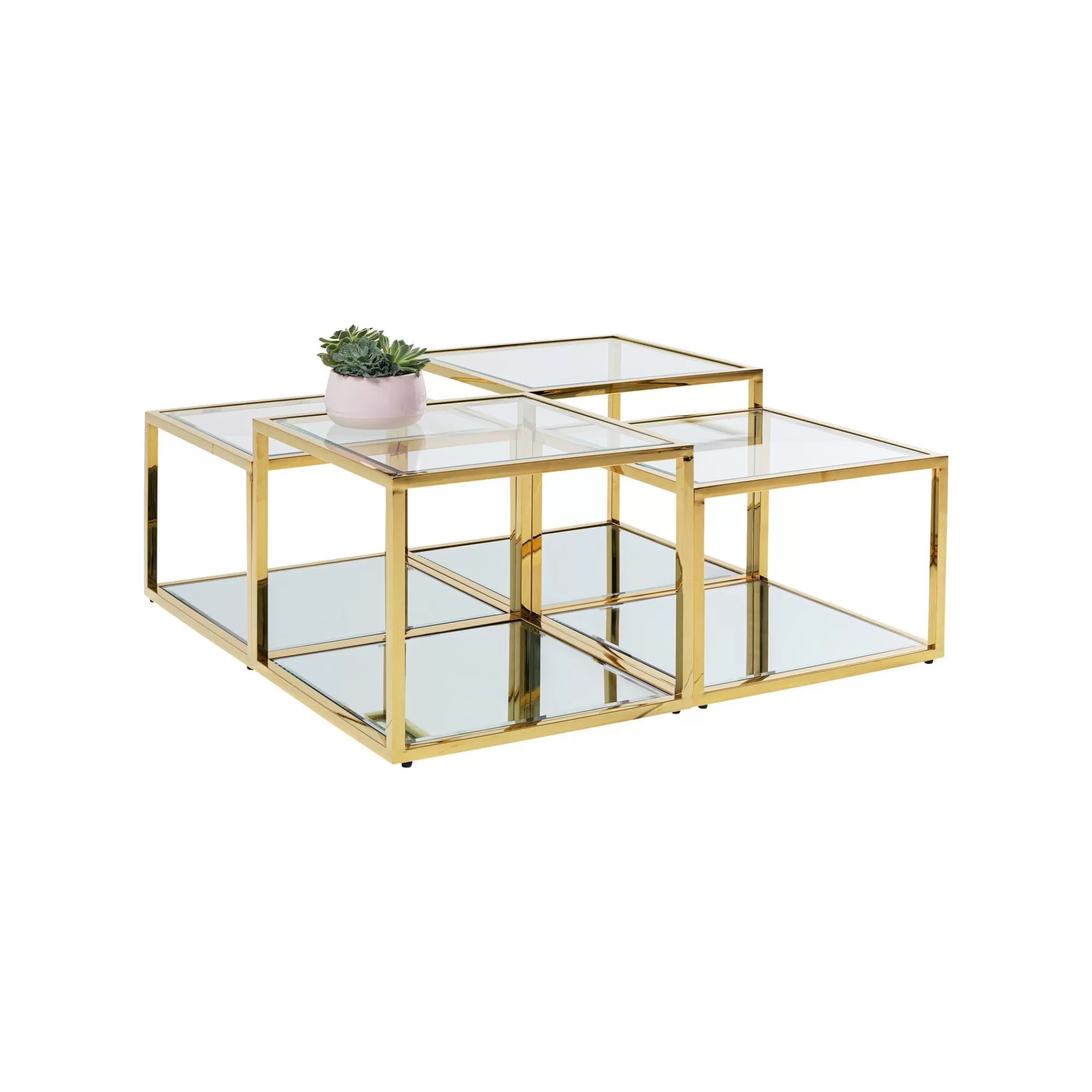 KARE Design Tables Basses Orion Set De 4 Dorées ^ Table Basse