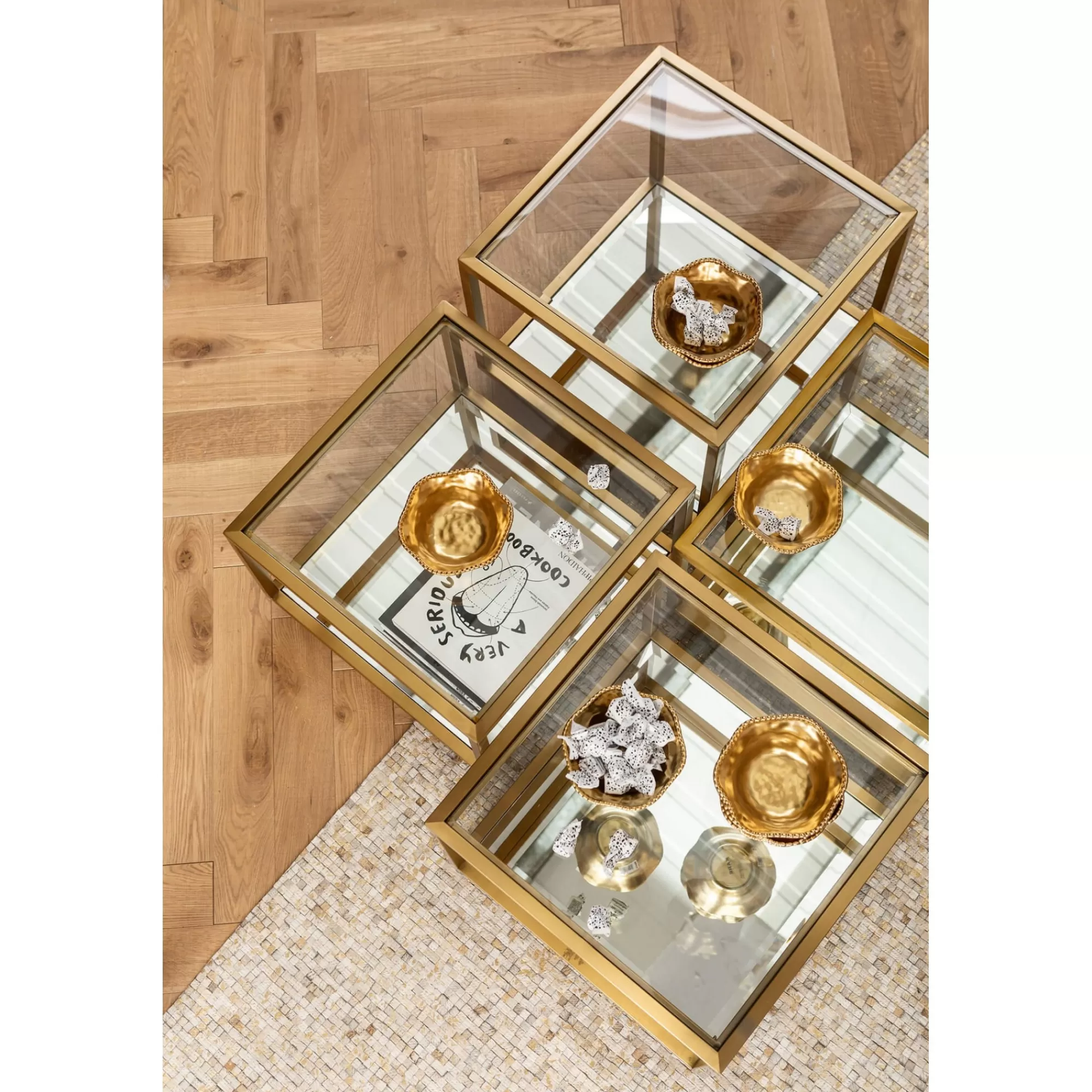 KARE Design Tables Basses Orion Set De 4 Dorées ^ Table Basse