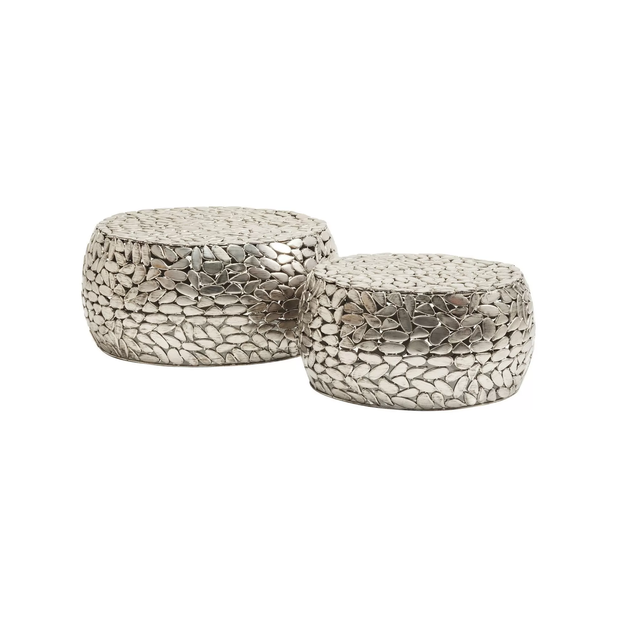 KARE Design Tables Basses Pebbles Deluxe Set De 2 Argent ^ Table Basse