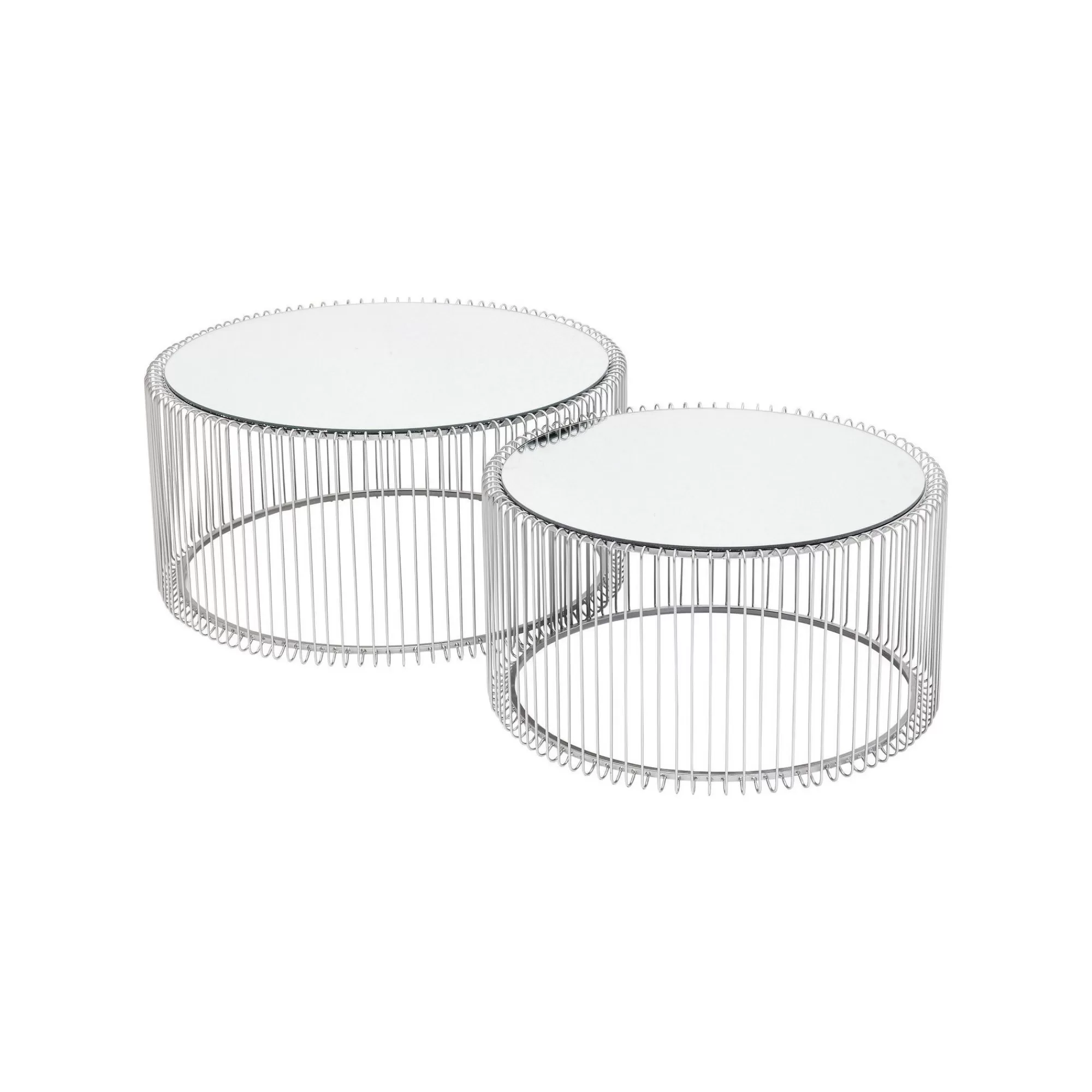KARE Design Tables Basses Rondes Wire Set De 2 Argentées ^ Table Basse