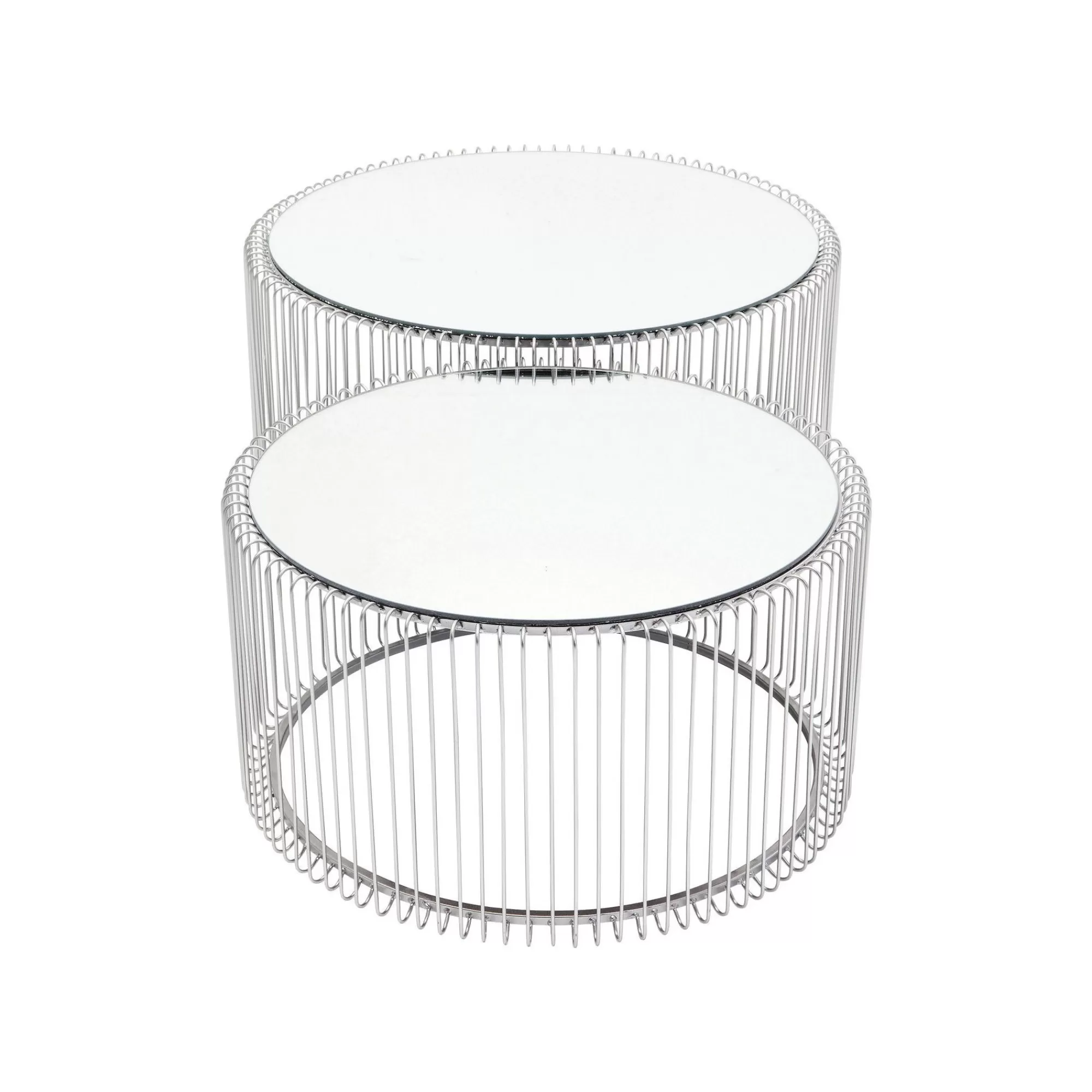 KARE Design Tables Basses Rondes Wire Set De 2 Argentées ^ Table Basse
