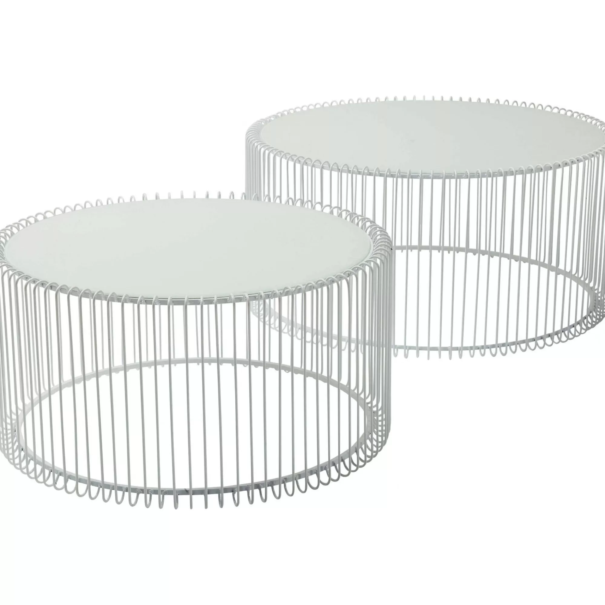KARE Design Tables Basses Rondes Wire Set De 2 Blanches ^ Table Basse