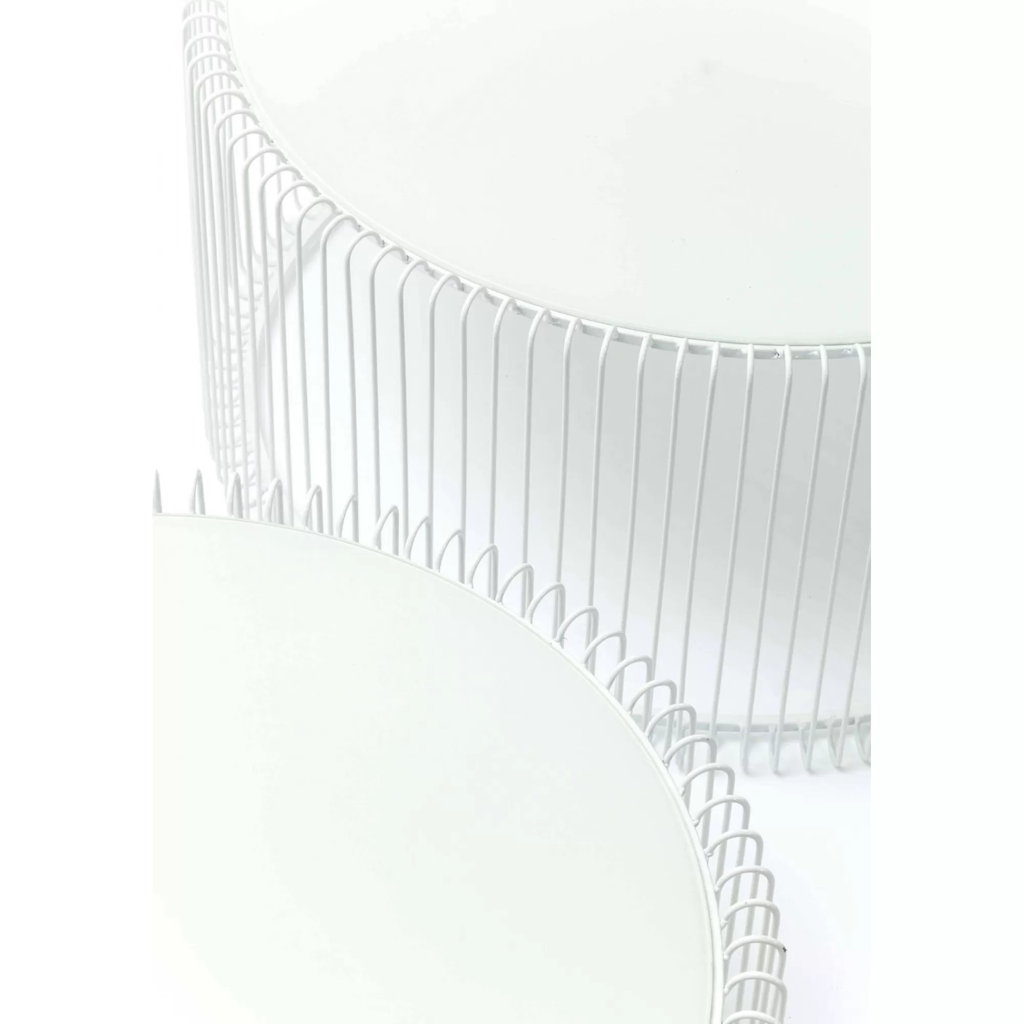 KARE Design Tables Basses Rondes Wire Set De 2 Blanches ^ Table Basse
